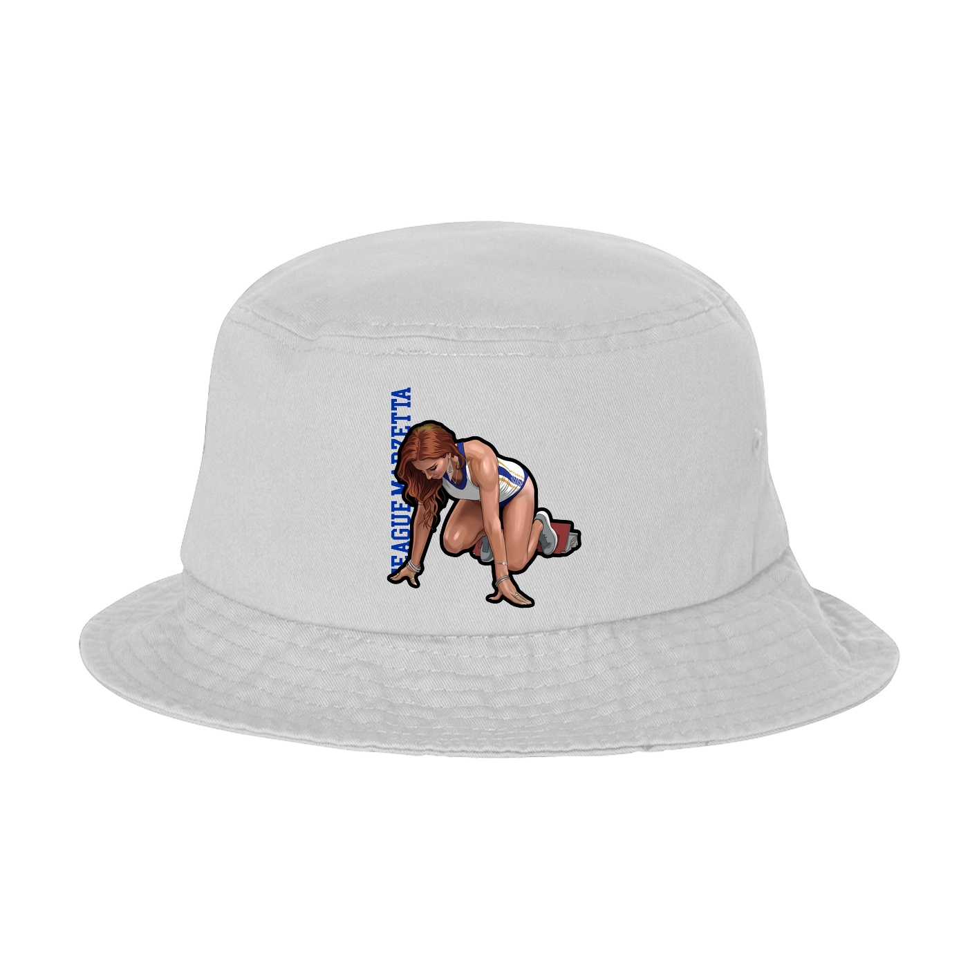 Bucket Cap — Name Vertical in White