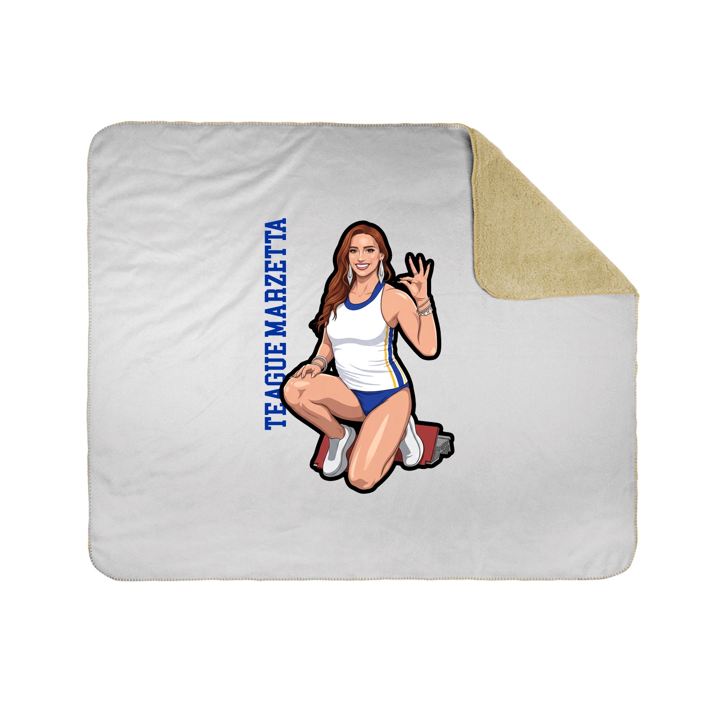 Throw Blanket — Name Vertical in White
