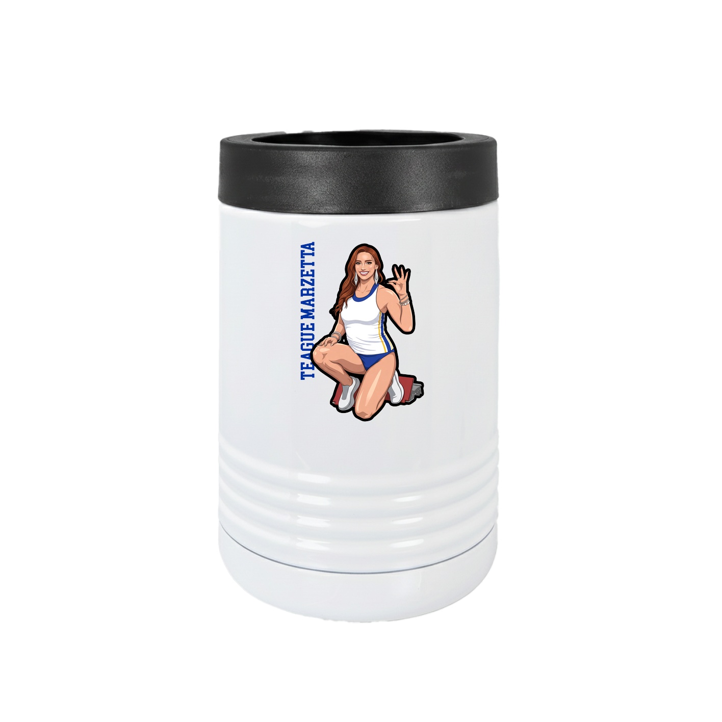 Beverage Holder — Name Vertical in White
