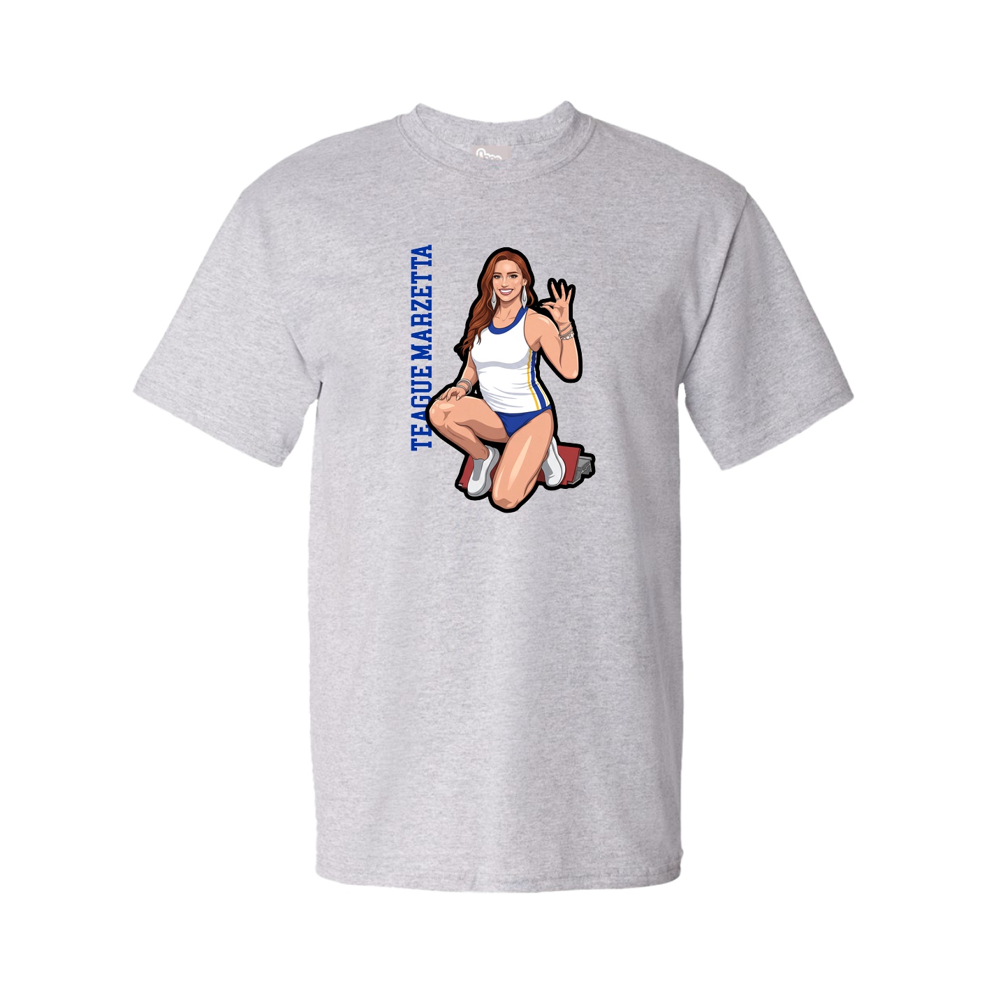 Tee — Name Vertical in Grey