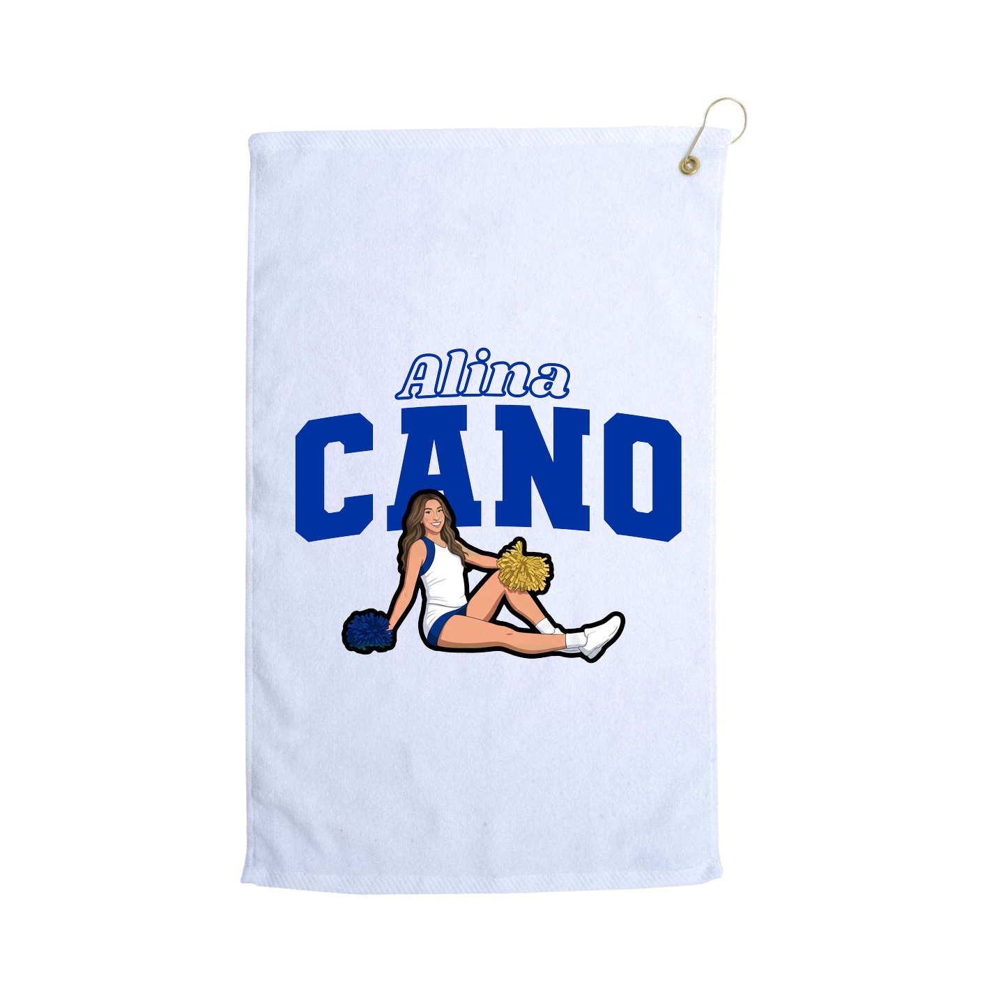Golf Towel — Name Arch in White