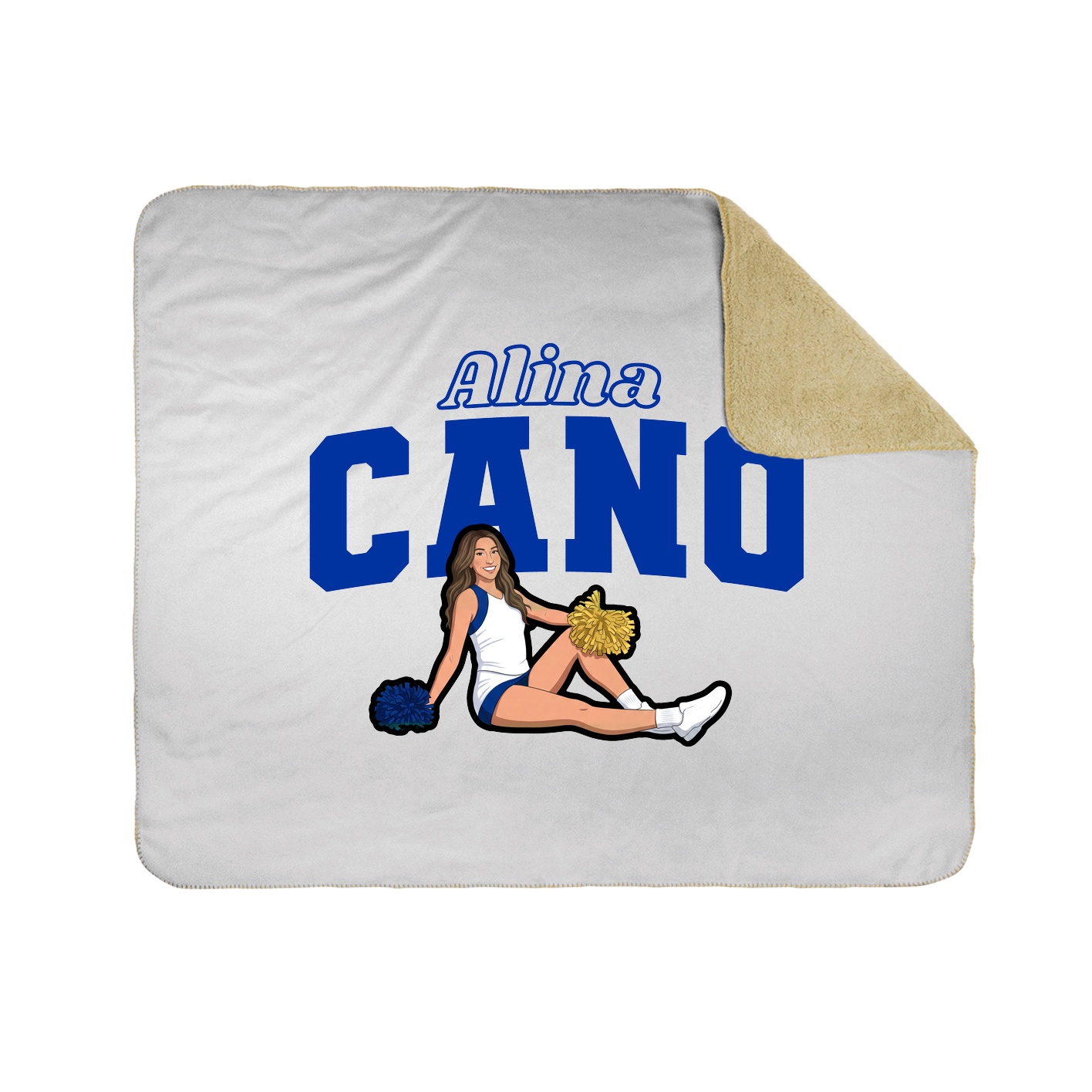 Throw Blanket — Name Arch in White