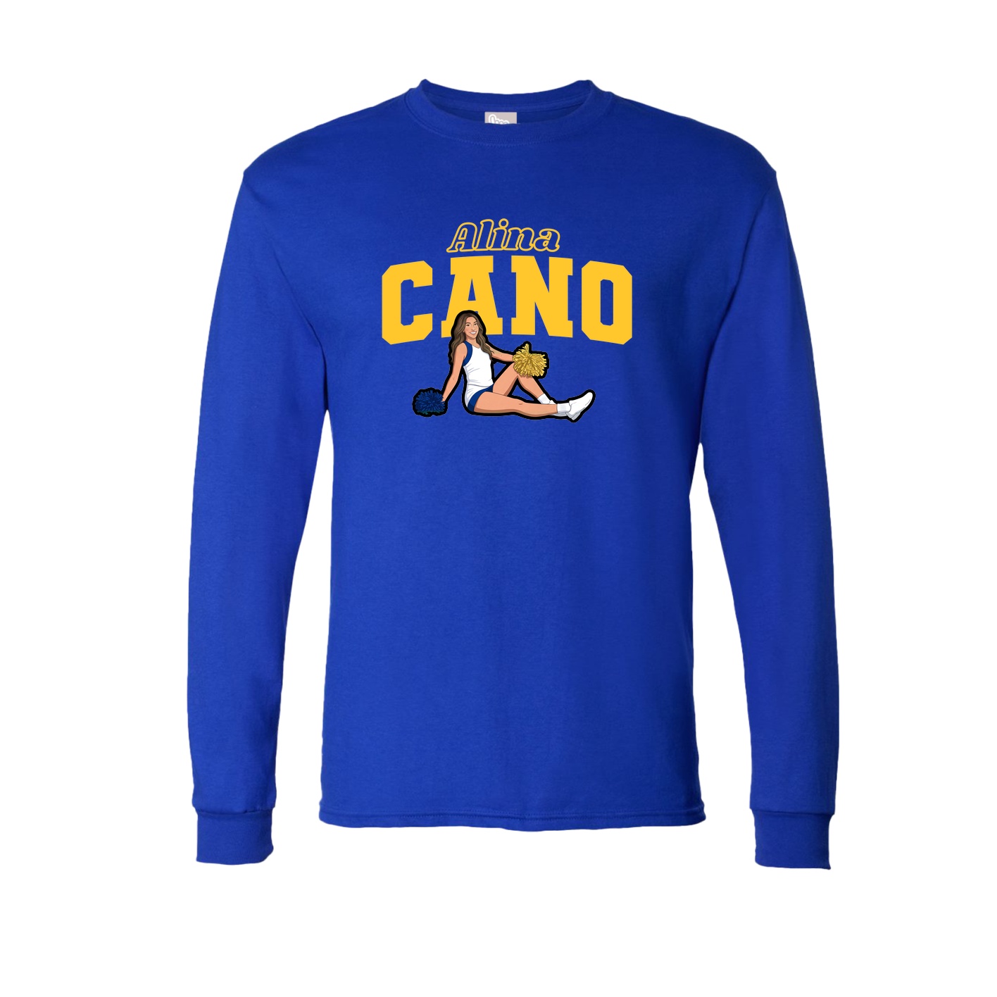 Long Sleeve Tee — Name Arch in Royal