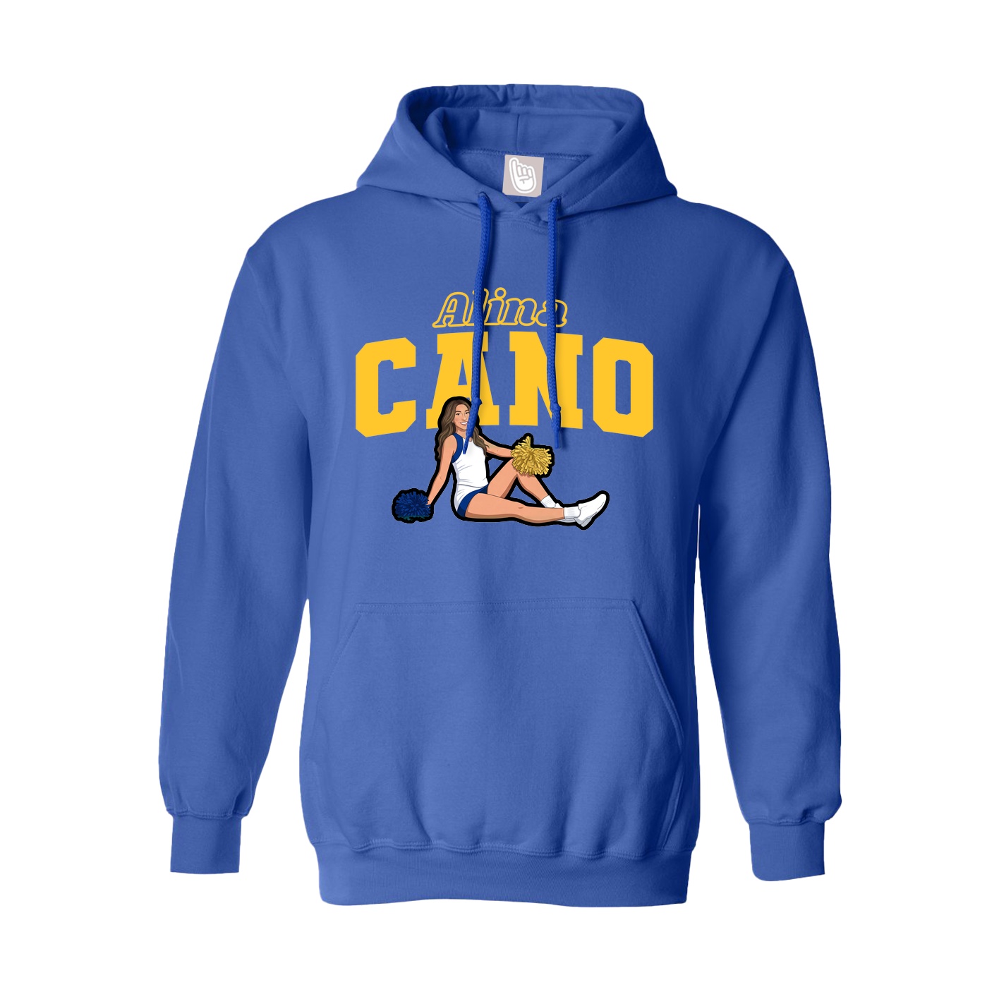 Youth Hoodie — Name Arch in Royal