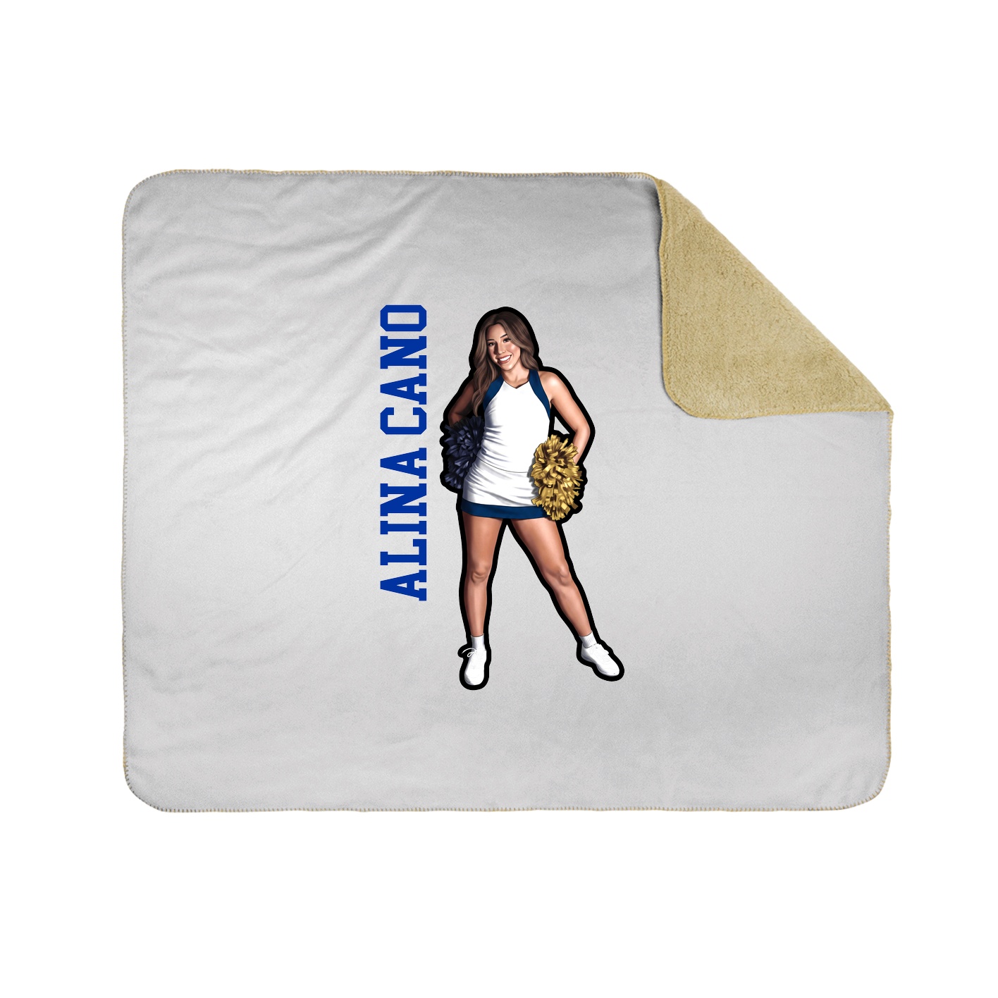 Throw Blanket — Name Vertical in White