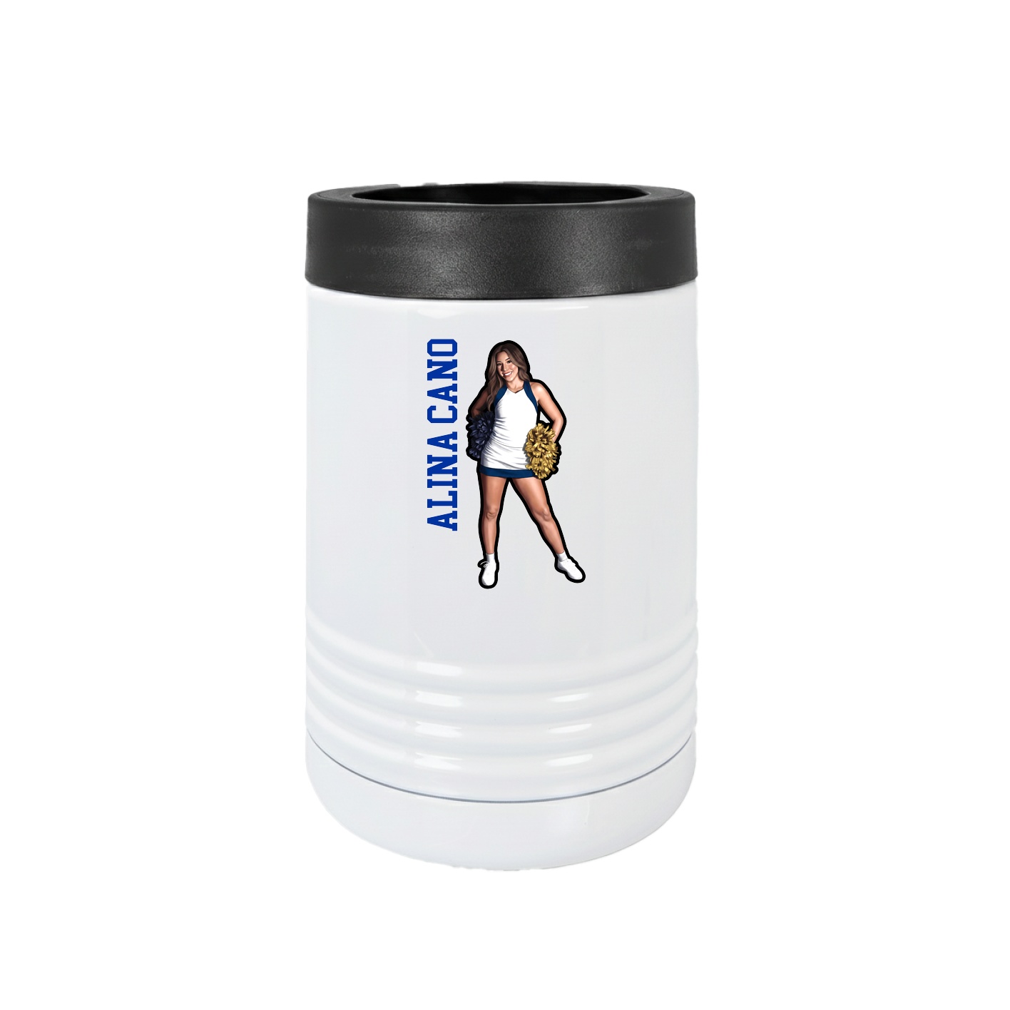 Beverage Holder — Name Vertical in White
