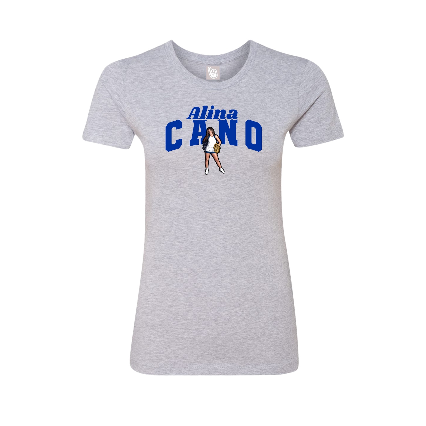 Fitted Women's Tee — Signature Arch in Grey
