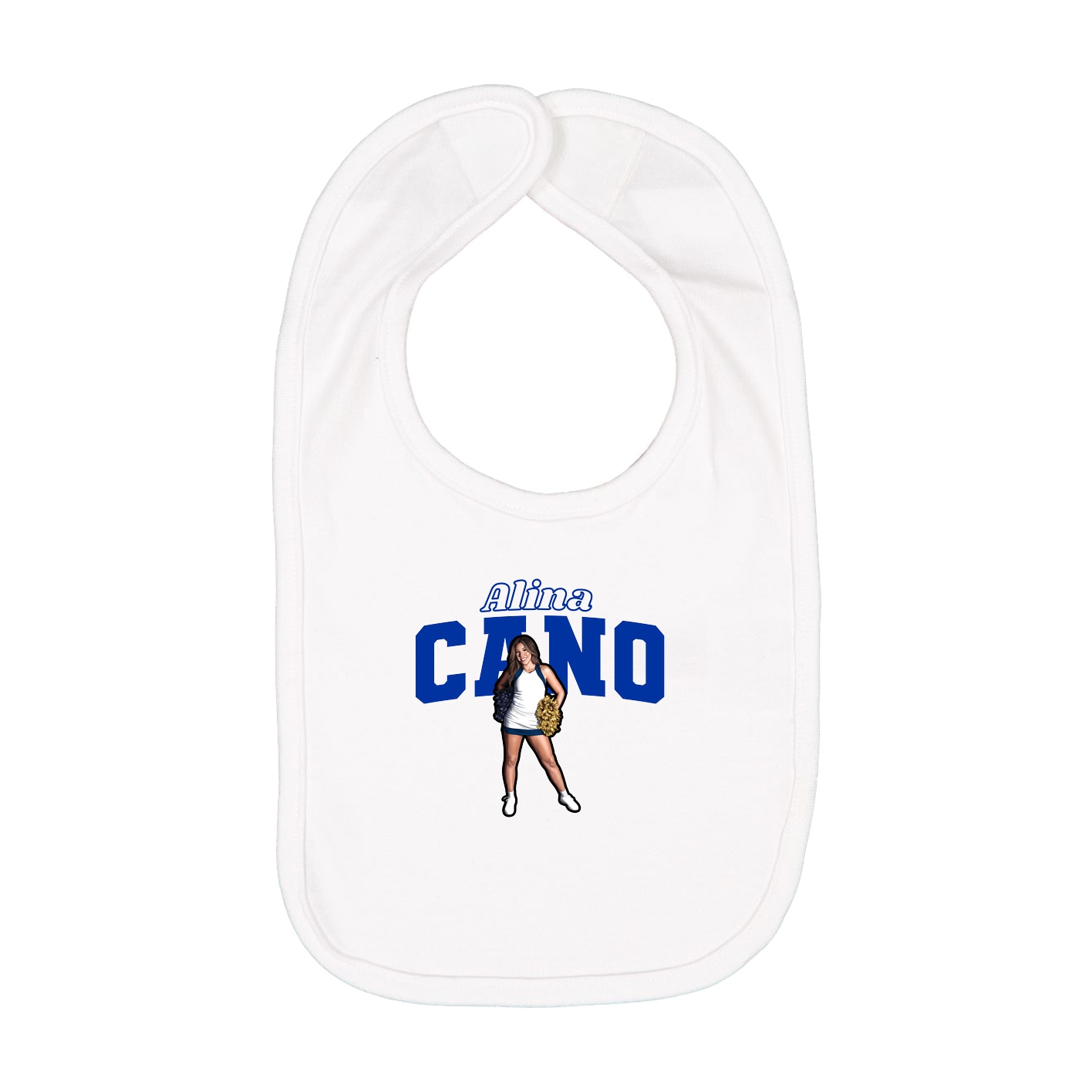 Infant Bib — Name Arch in White