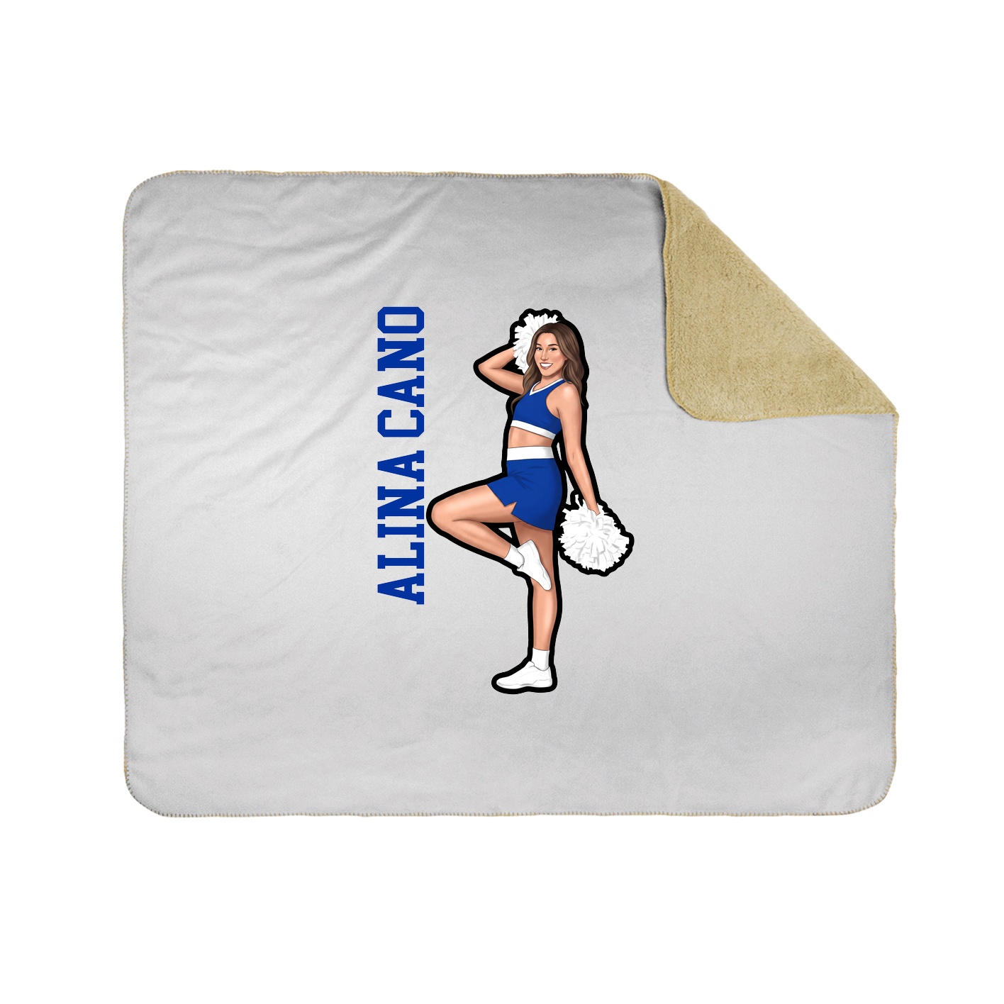 Throw Blanket — Name Vertical in White