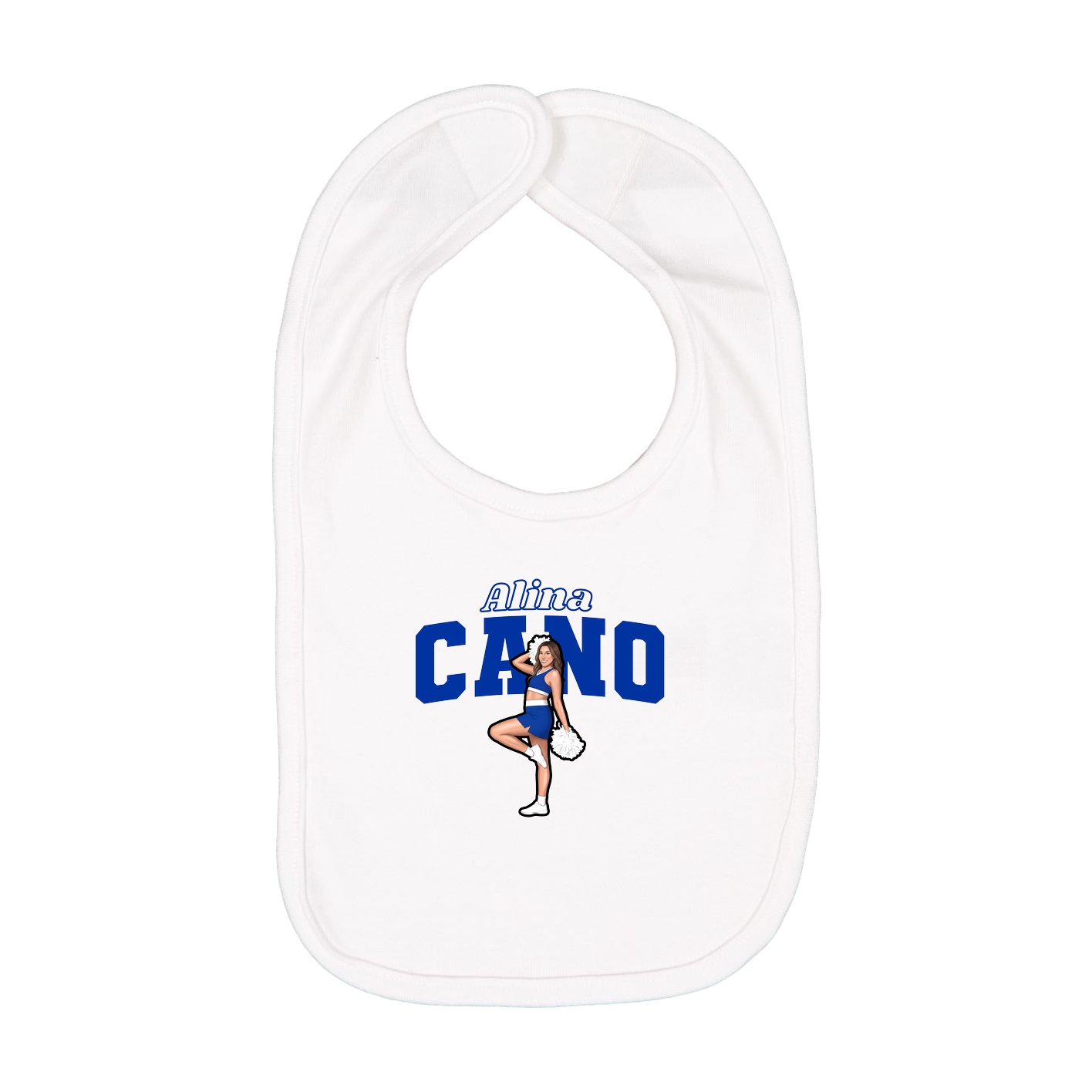 Infant Bib — Name Arch in White