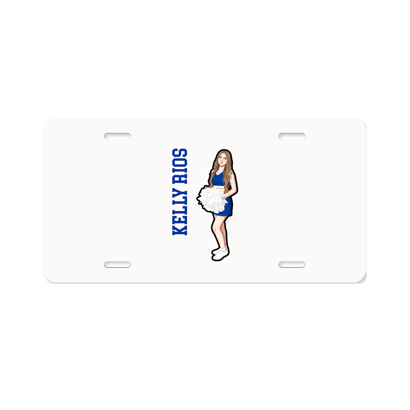 License Plate — Name Vertical in Classic