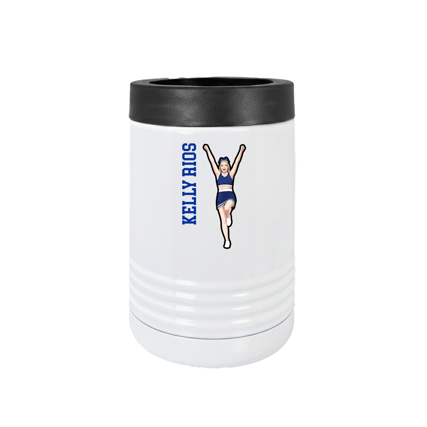 Beverage Holder — Name Vertical in White