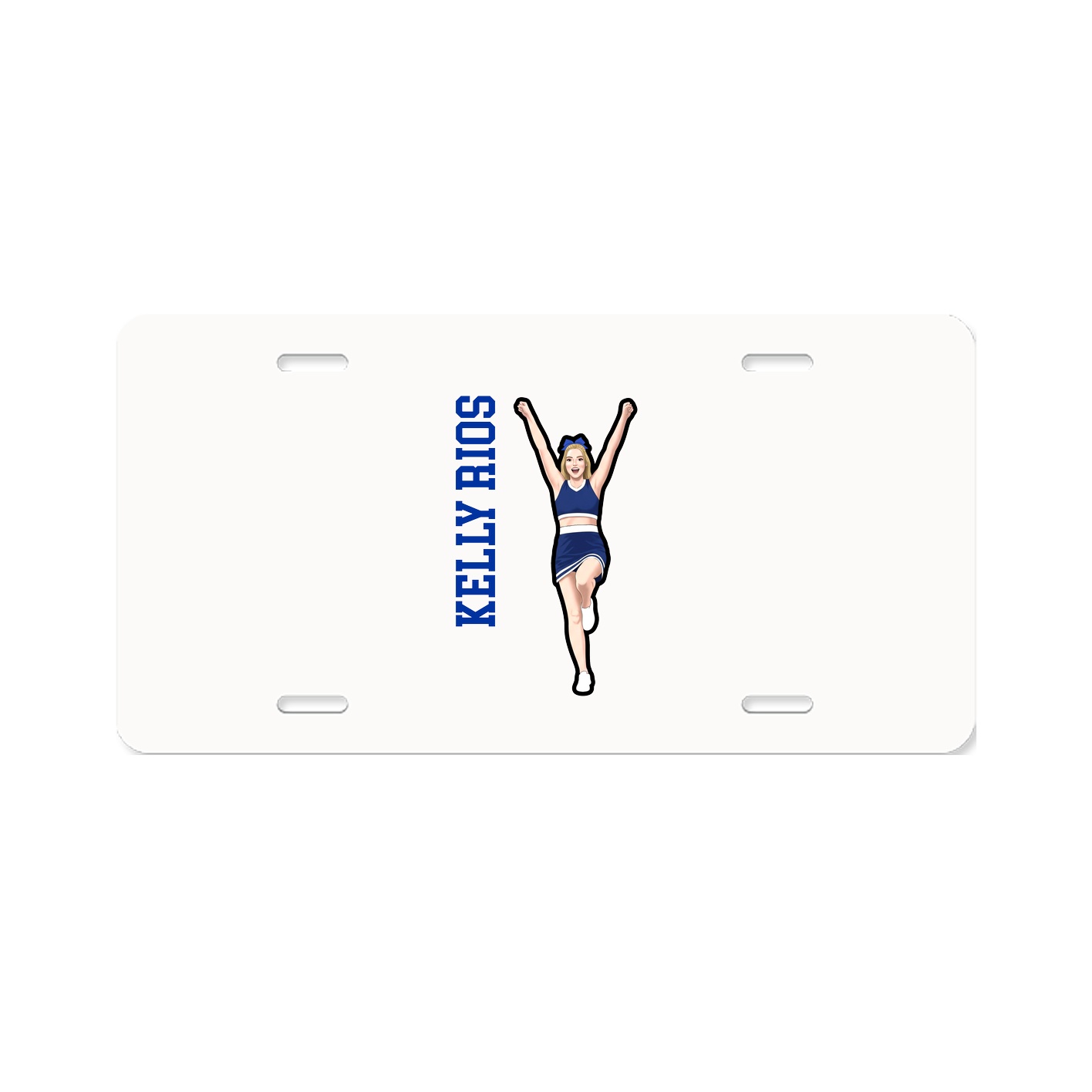 License Plate — Name Vertical in Classic