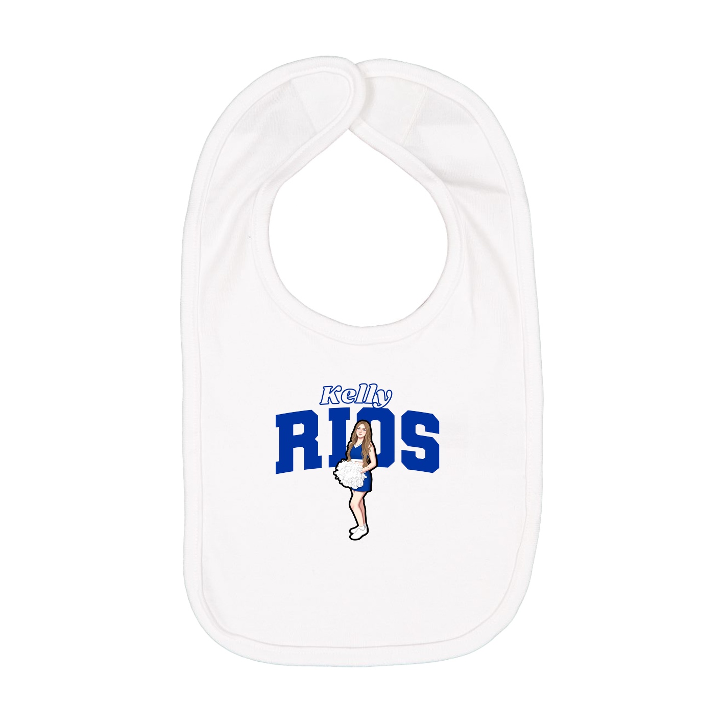 Infant Bib — Name Arch in White
