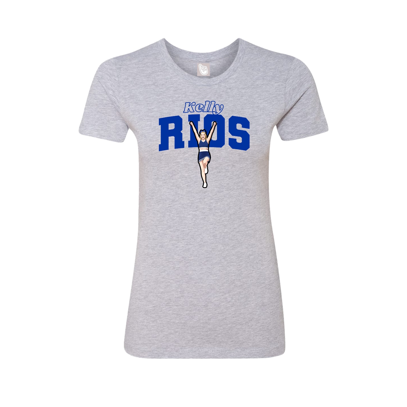 Fitted Women's Tee — Name Arch in Grey