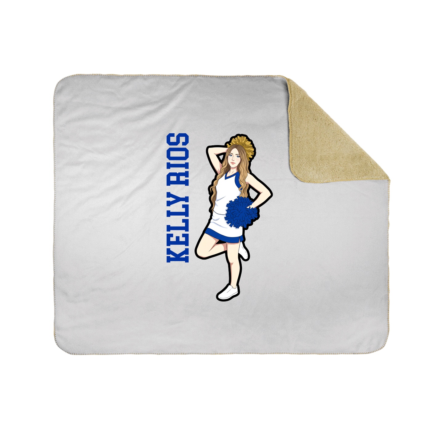 Throw Blanket — Name Vertical in White