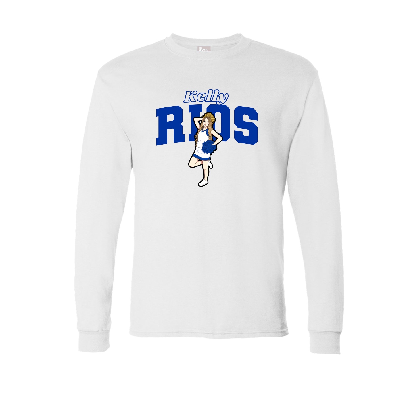 Long Sleeve Tee — Name Arch in White