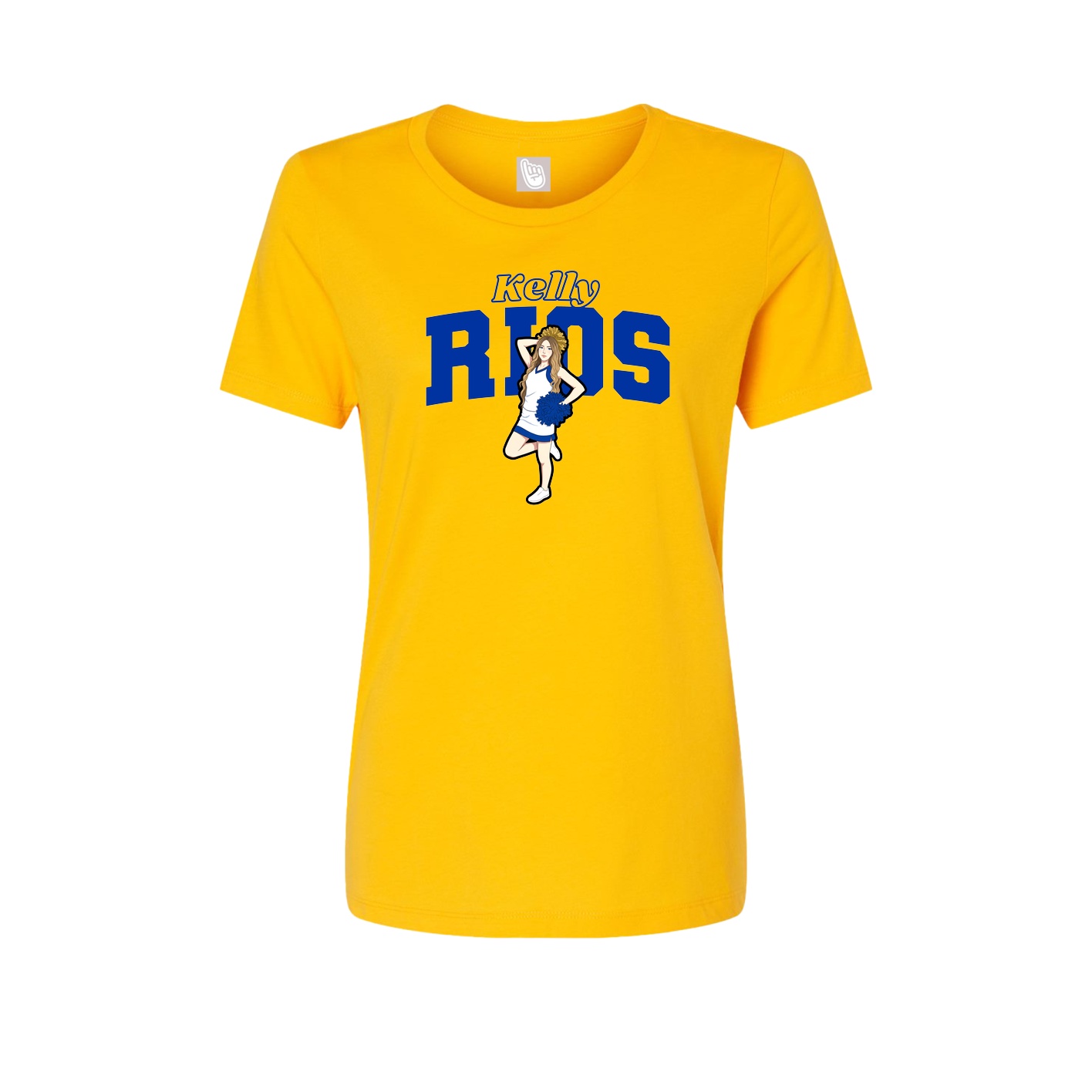 Fitted Women's Tee — Name Arch in Gold