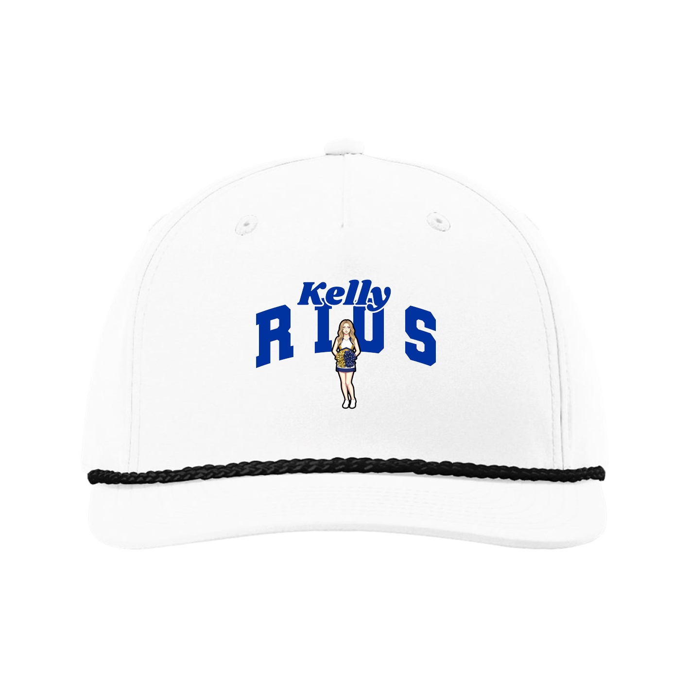 Five-Panel Classic Rope Cap — Signature Arch in White