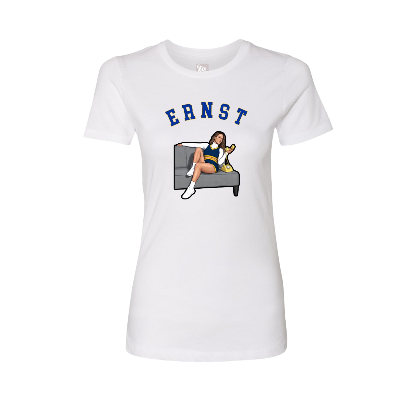 Fitted Women's Tee — Shirsey Arch in White