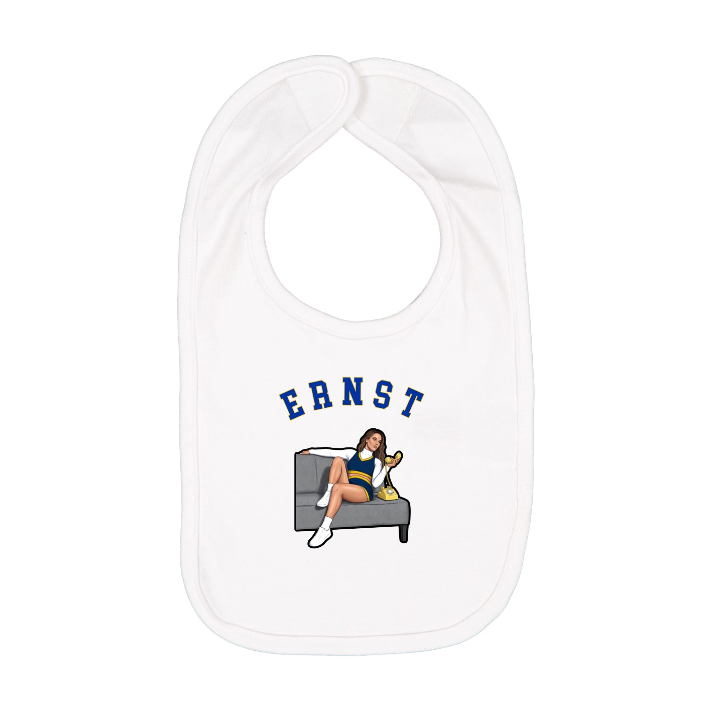 Infant Bib — Shirsey Arch in White