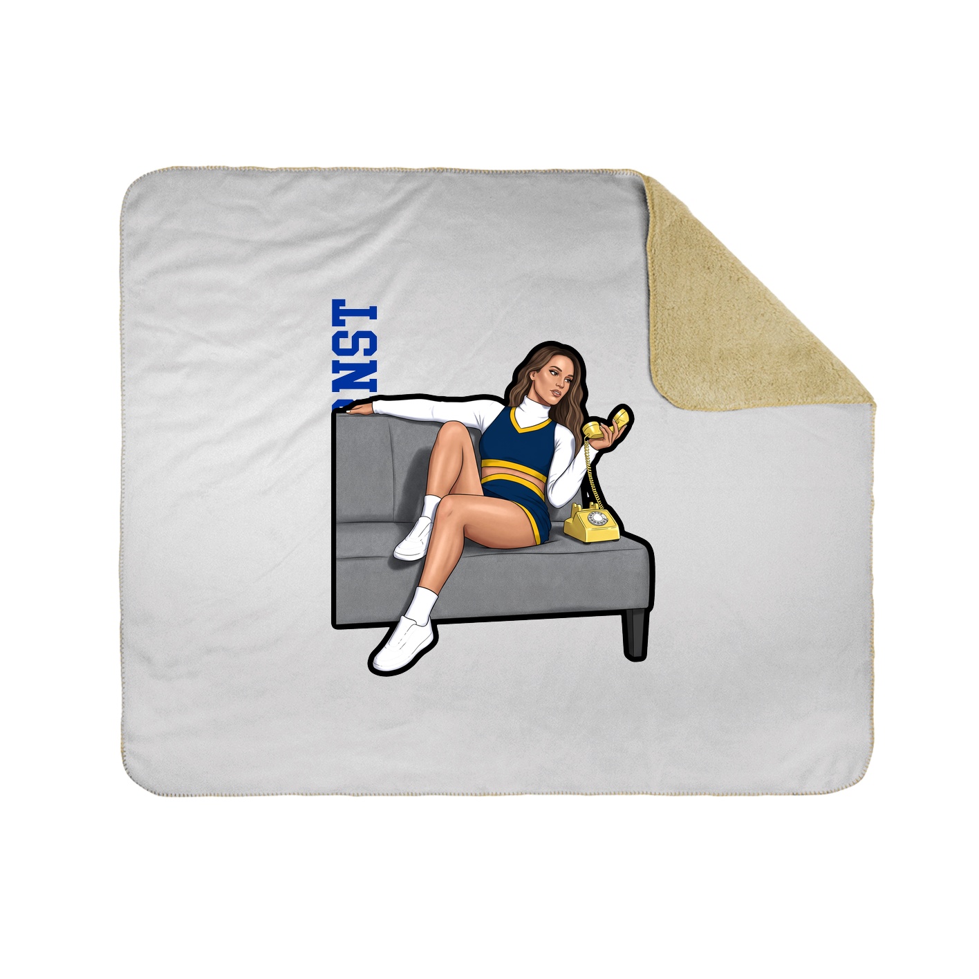 Throw Blanket — Name Vertical in White