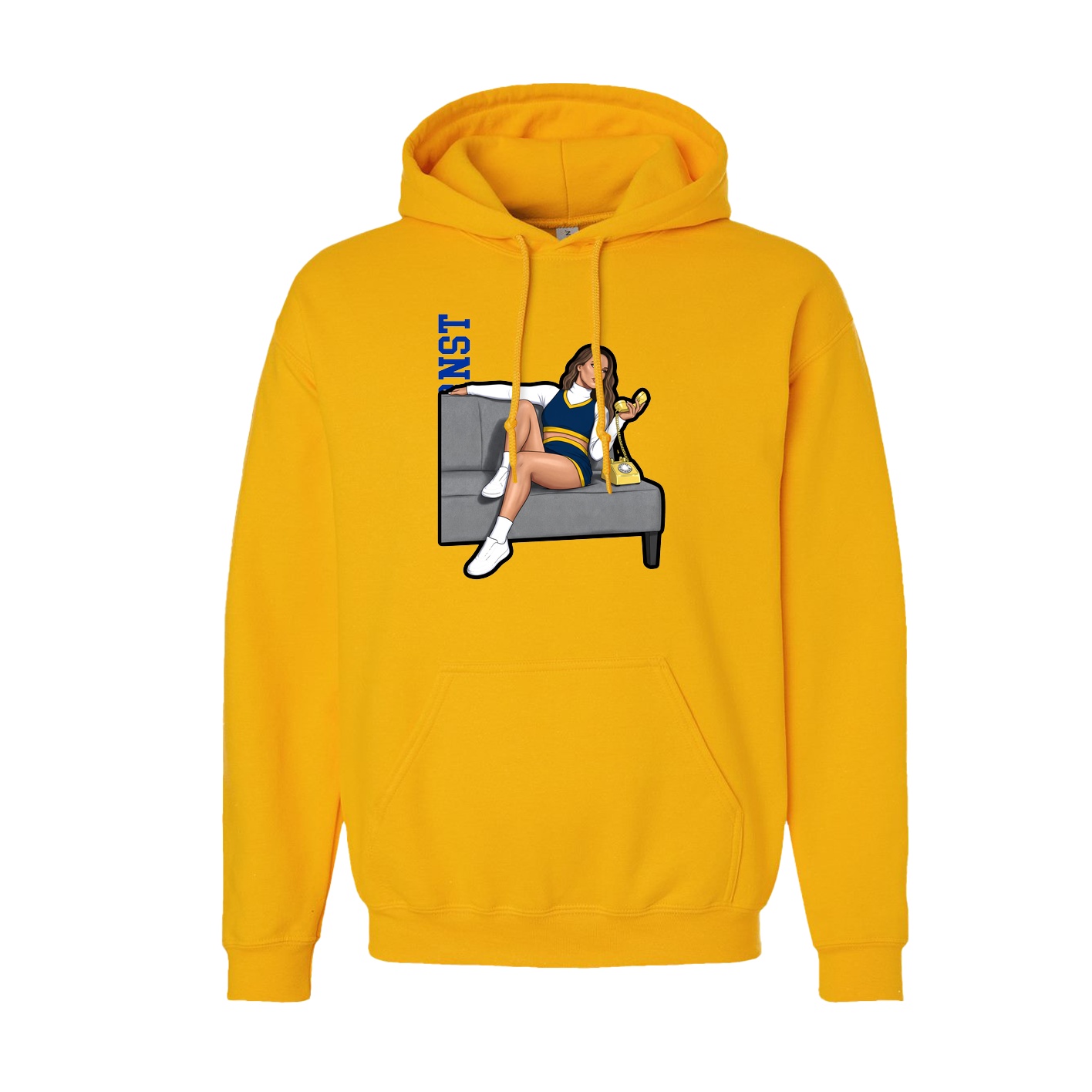 Hoodie — Name Vertical in Gold