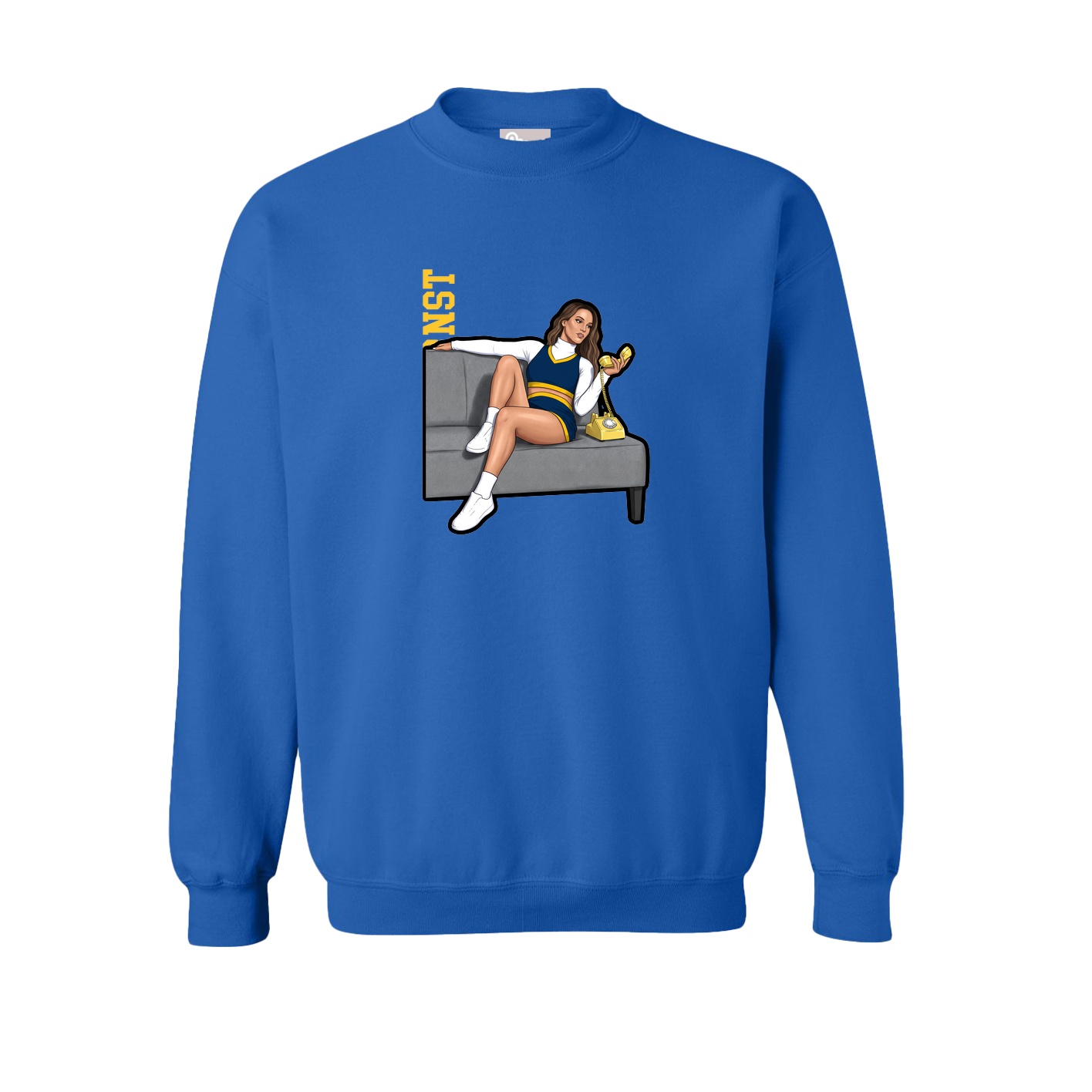 Fleece Crew — Name Vertical in Royal