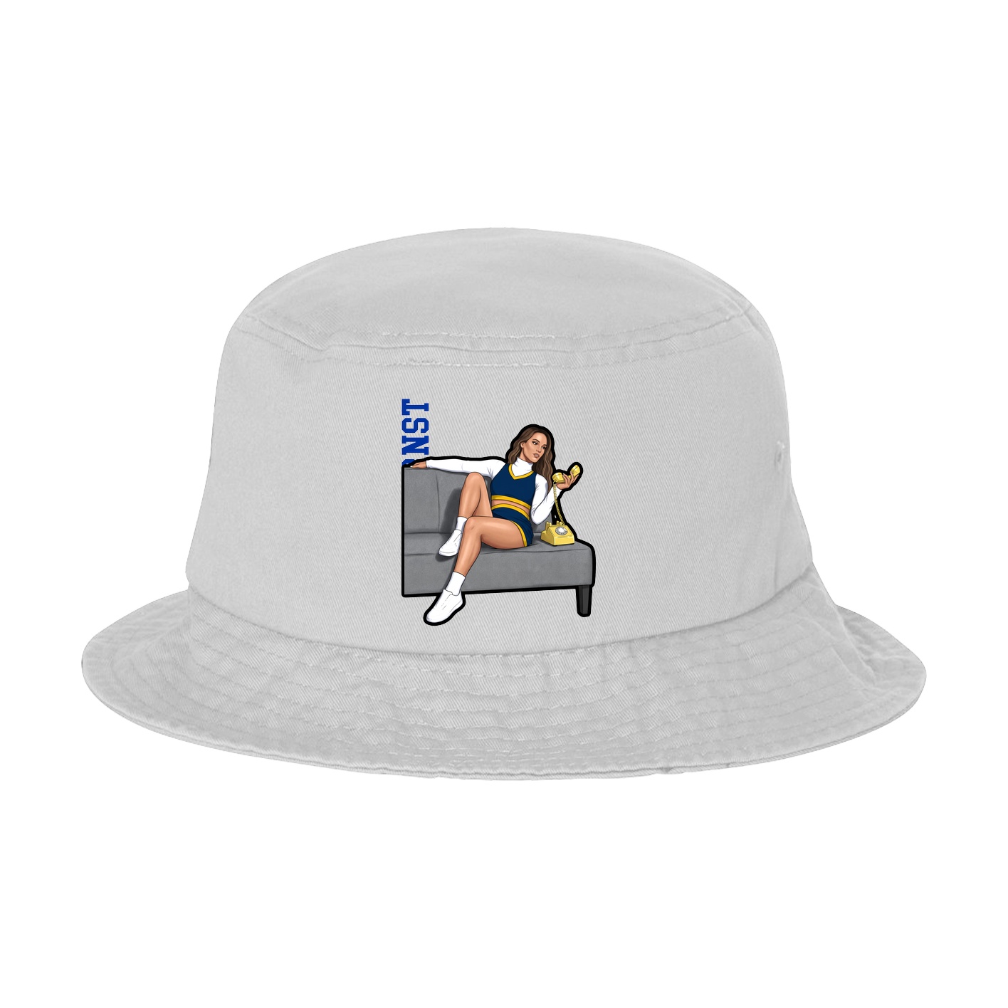 Bucket Cap — Name Vertical in White