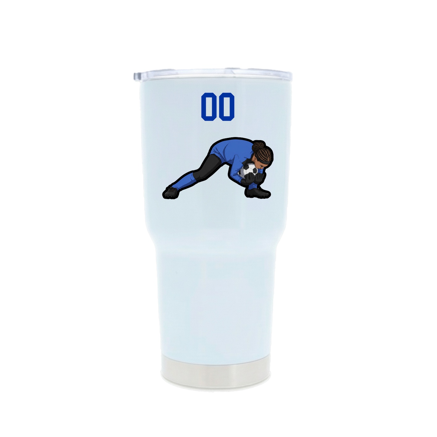 30oz Stainless Steel Tumbler — Number Top in White