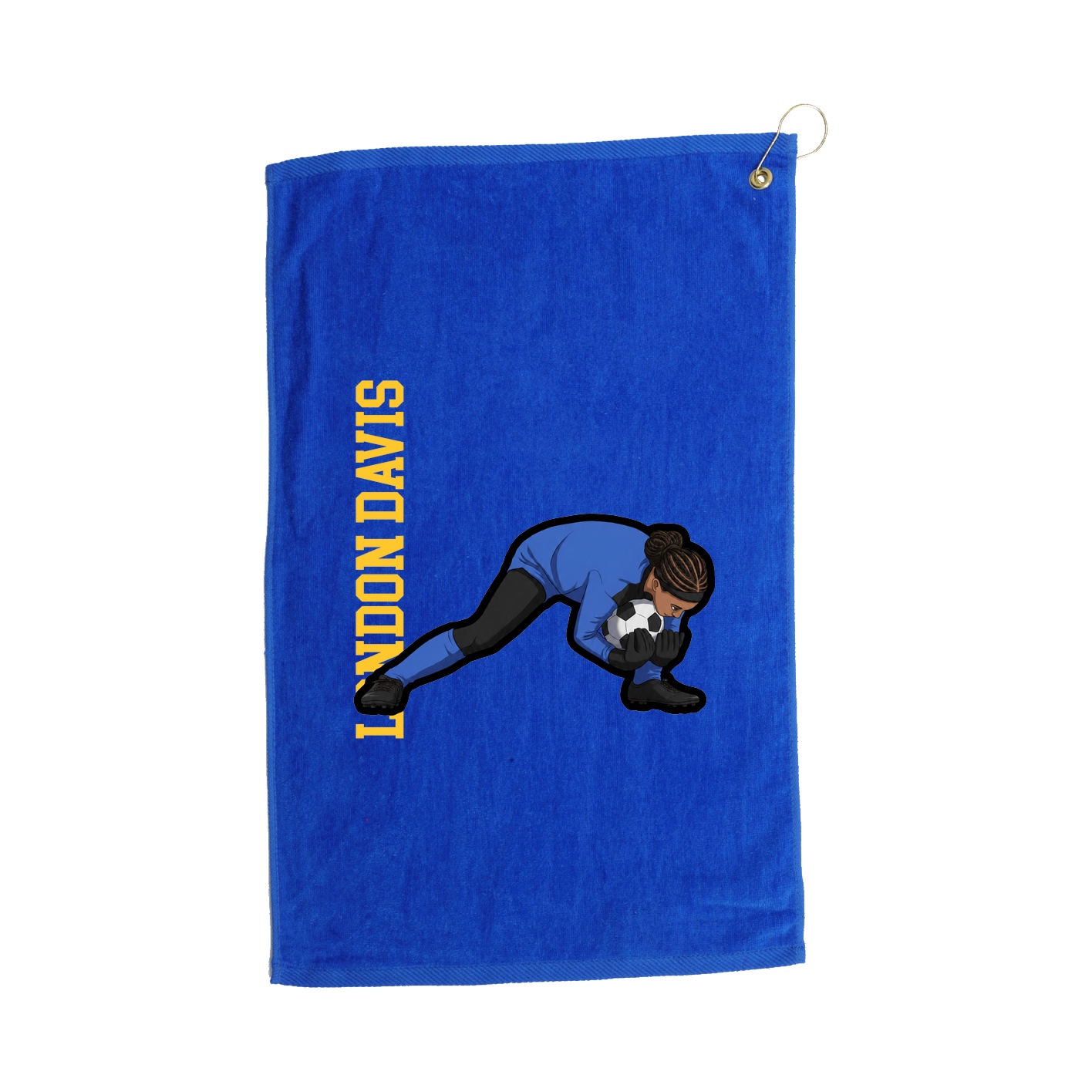 Golf Towel — Name Vertical in Royal