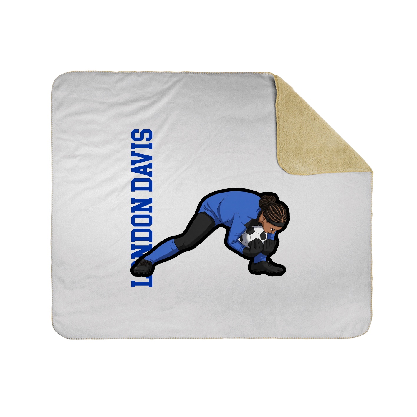 Throw Blanket — Name Vertical in White