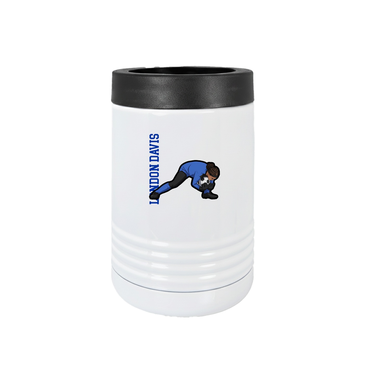 Beverage Holder — Name Vertical in White