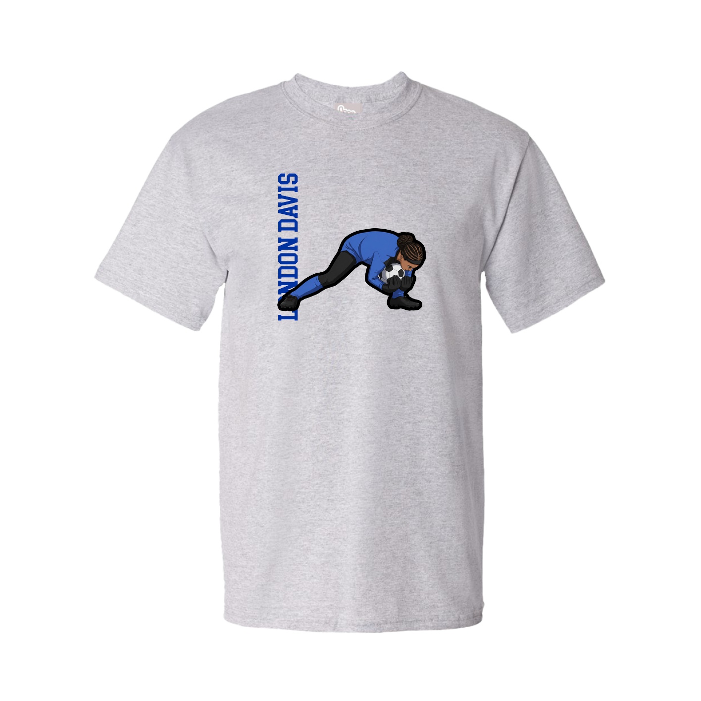 Youth Tee — Name Vertical in Grey