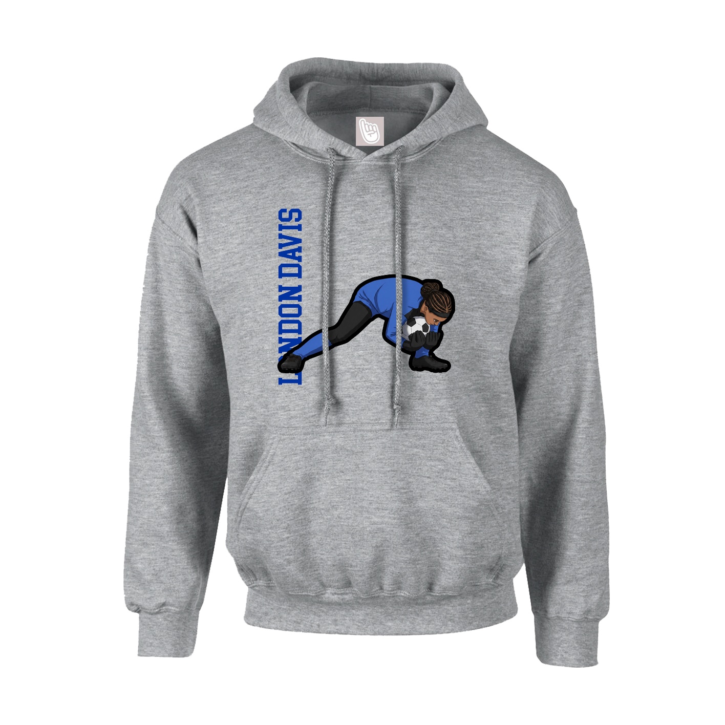 Hoodie — Name Vertical in Grey