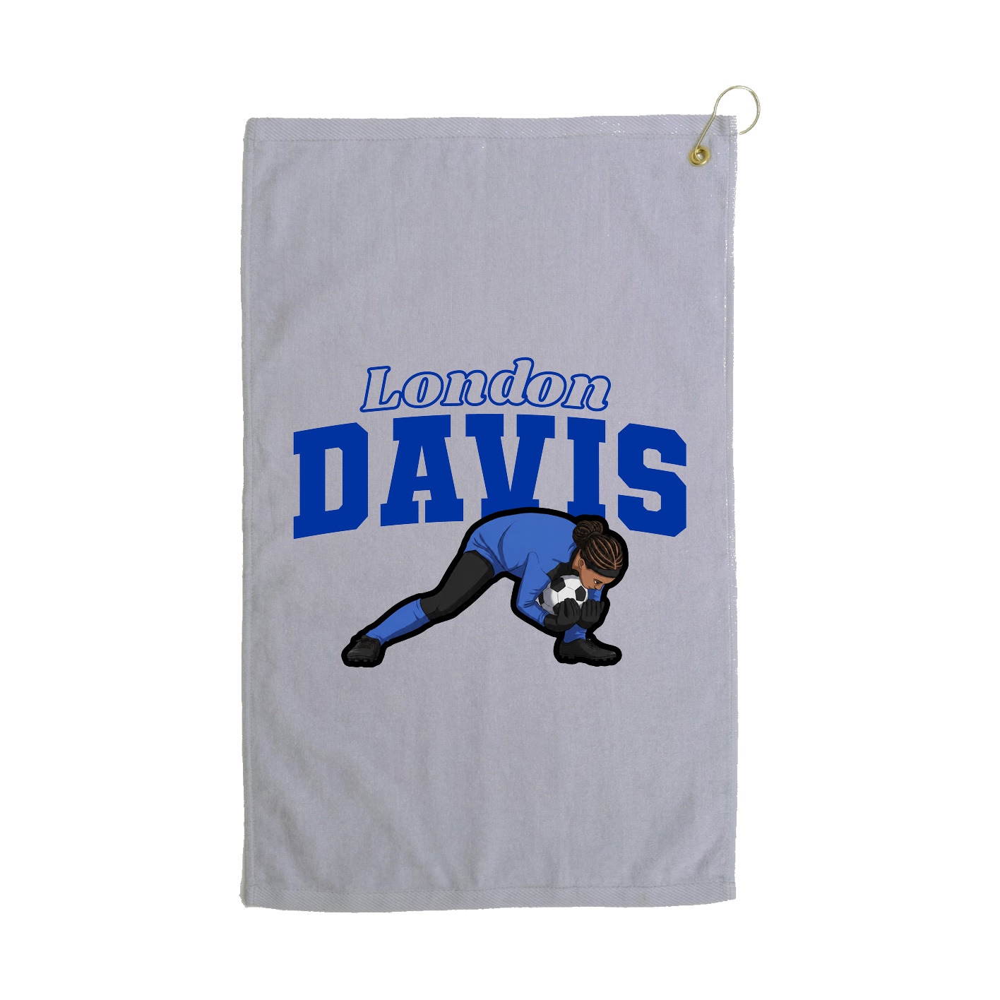 Golf Towel — Name Arch in Grey
