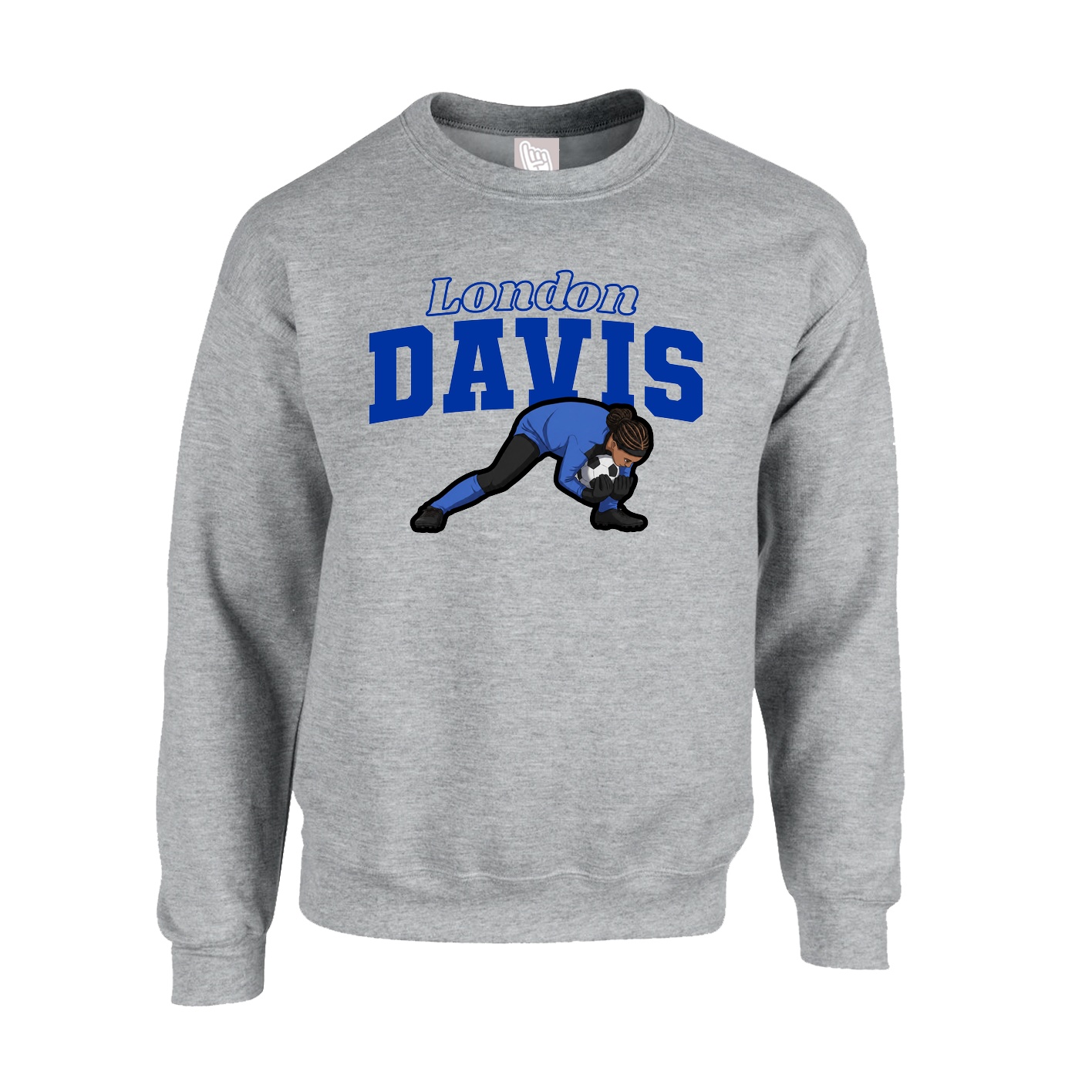 Fleece Crew — Name Arch in Grey
