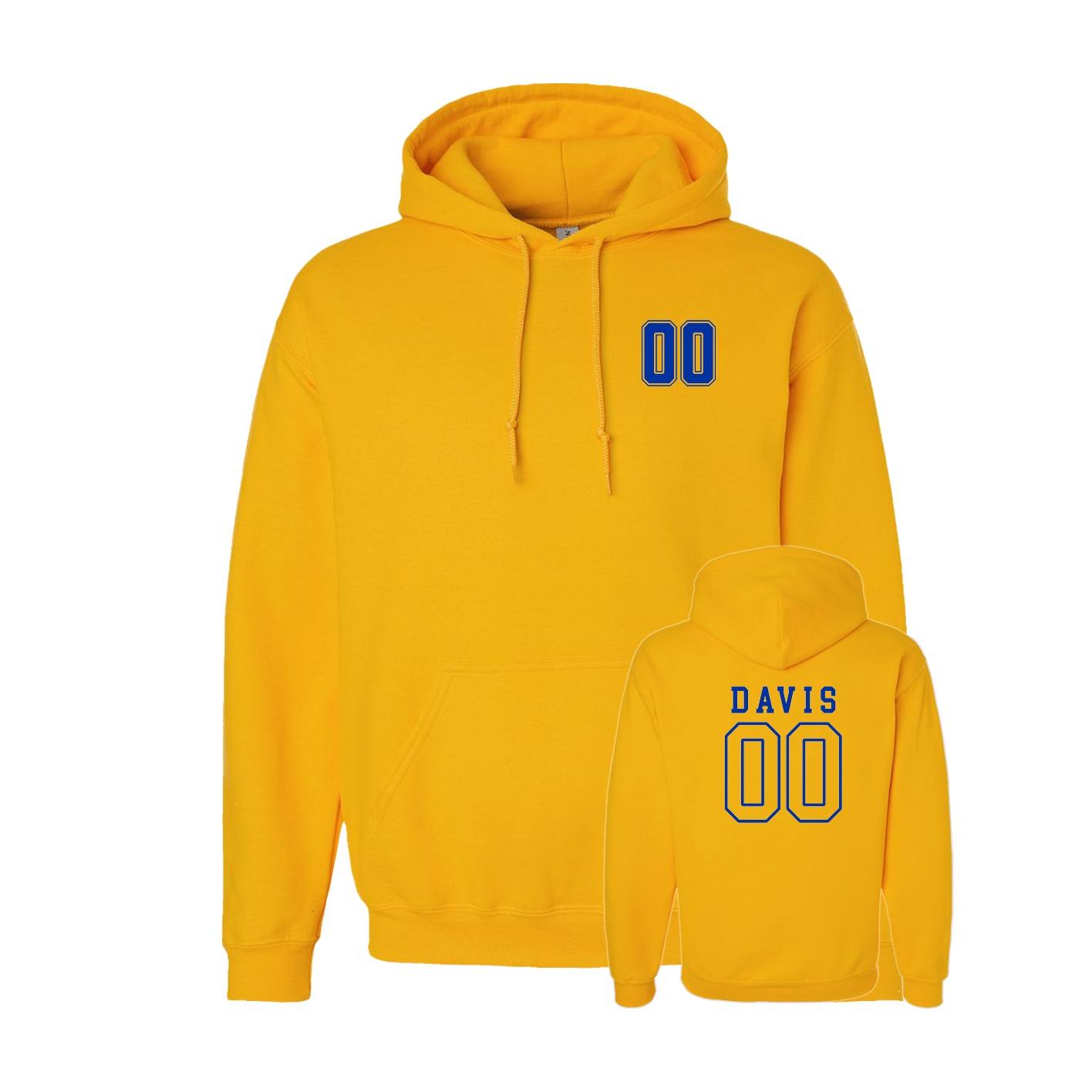 Hoodie — Chest Back in Gold