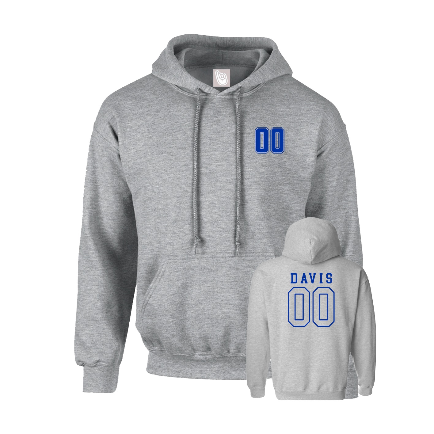 Youth Hoodie — Chest Back in Grey