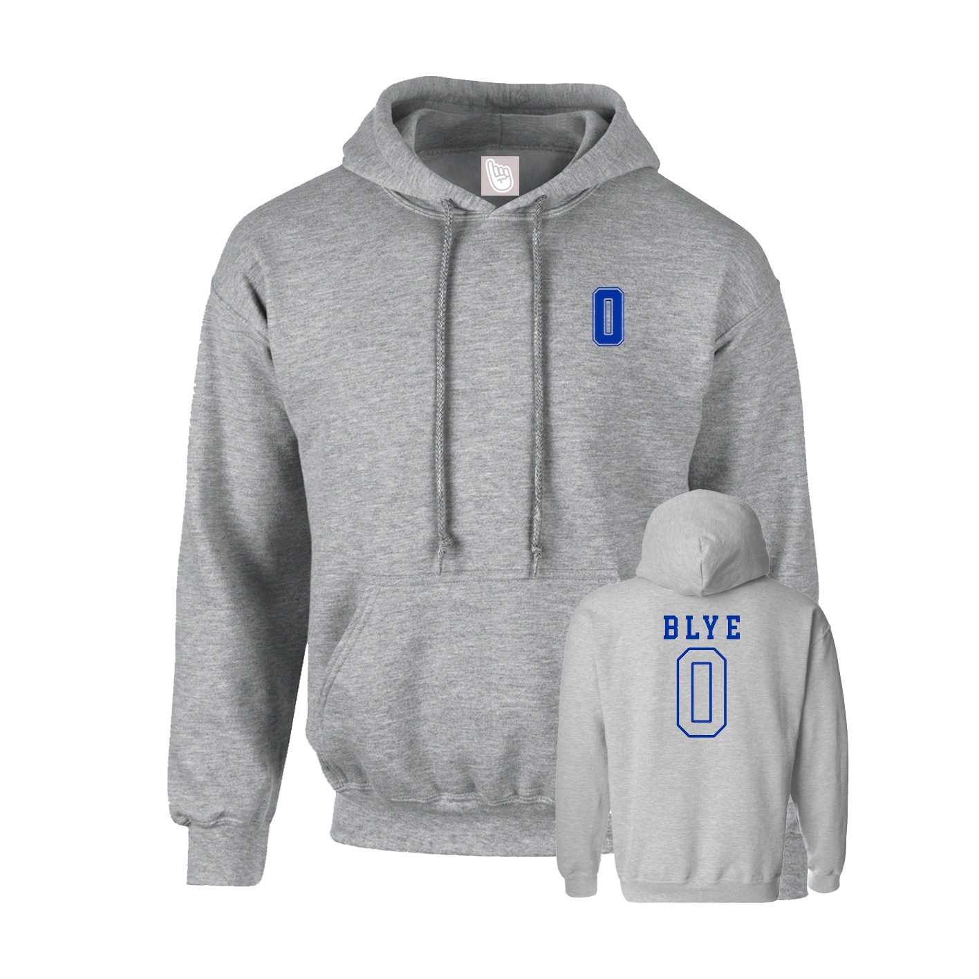 Youth Hoodie — Chest Back in Grey