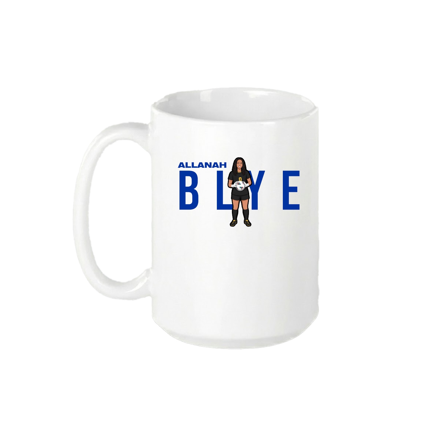 15oz Coffee Mug — Player Name in White