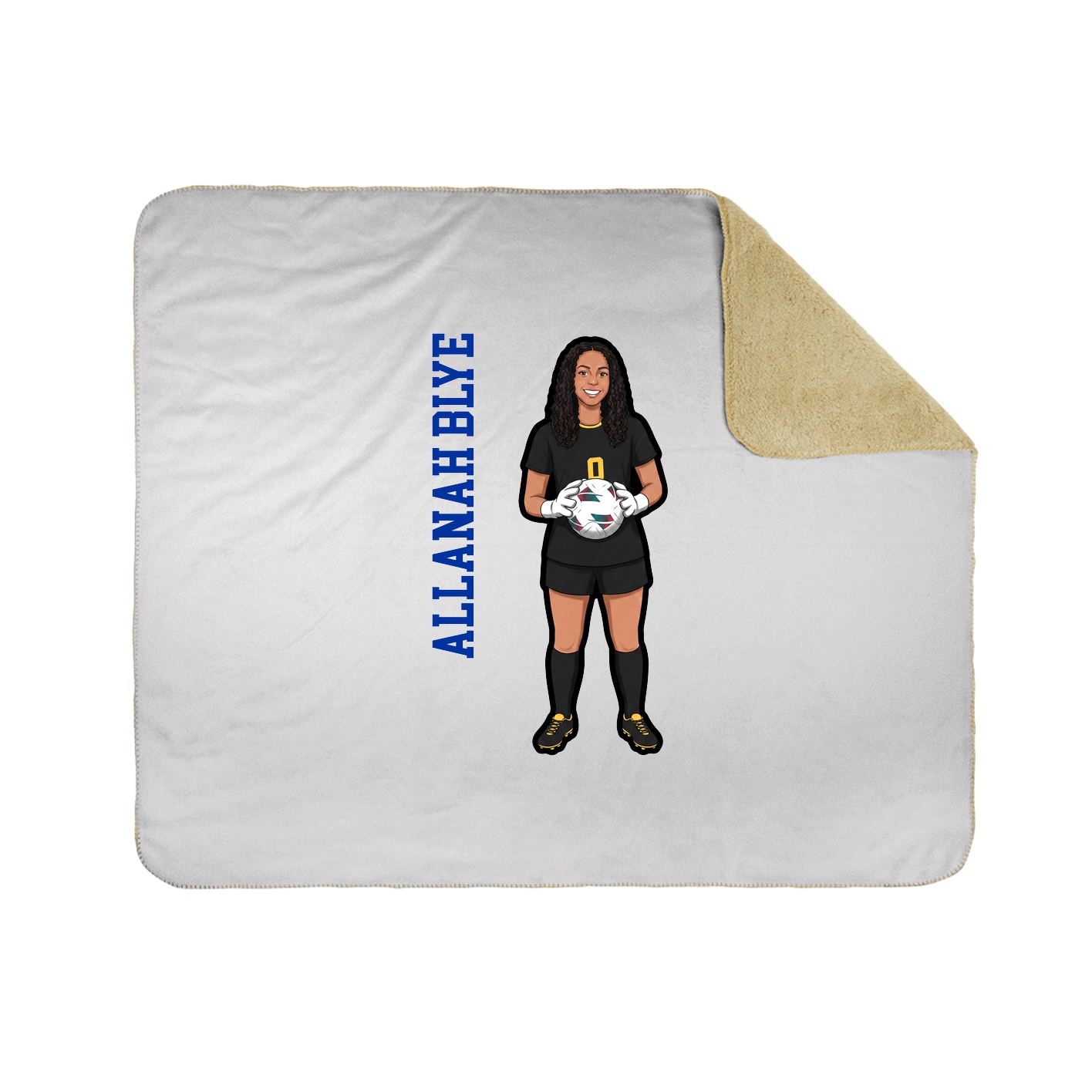 Throw Blanket — Name Vertical in White