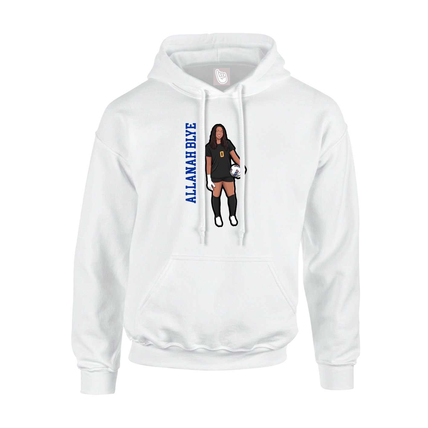 Youth Hoodie — Name Vertical in White