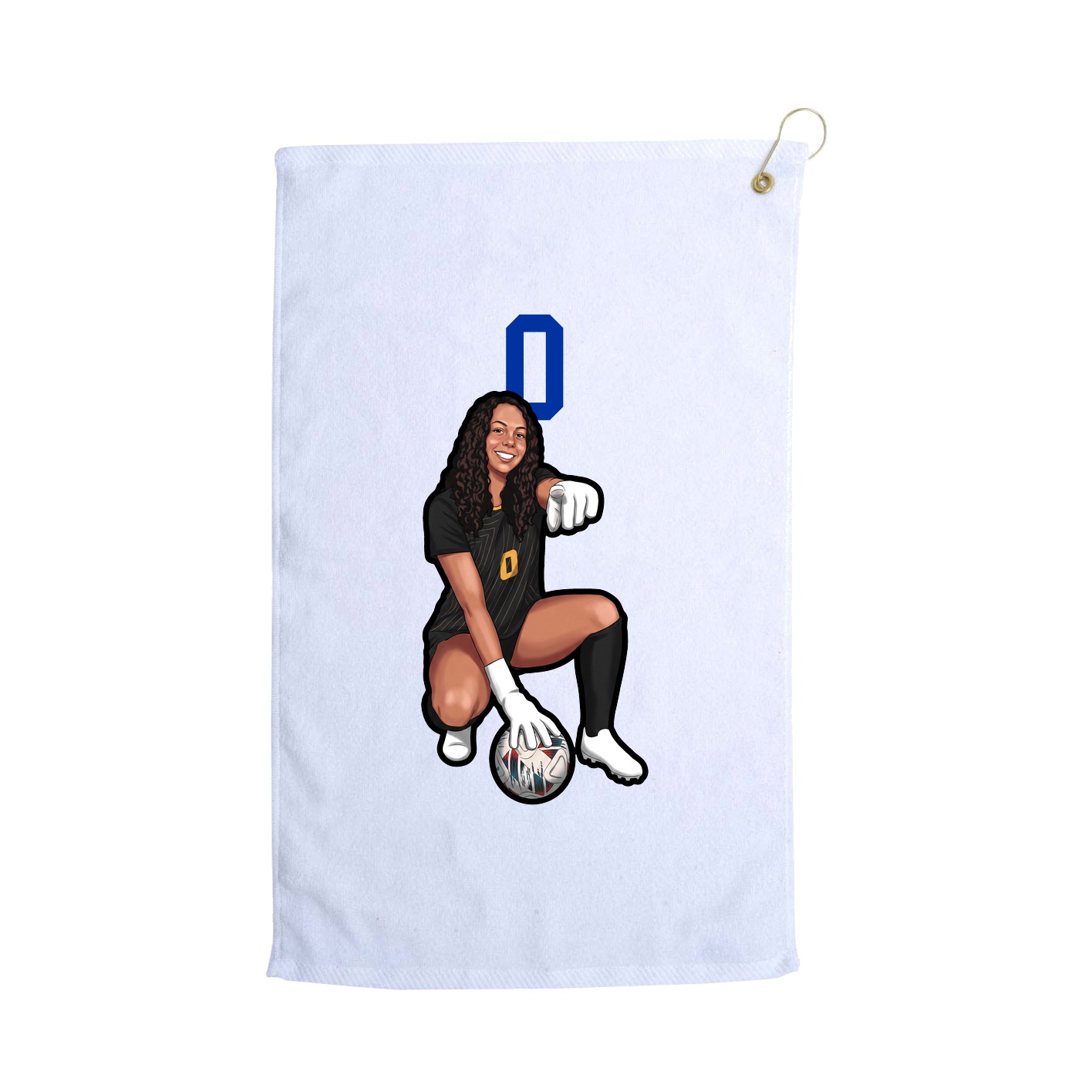 Golf Towel — Number Top in White