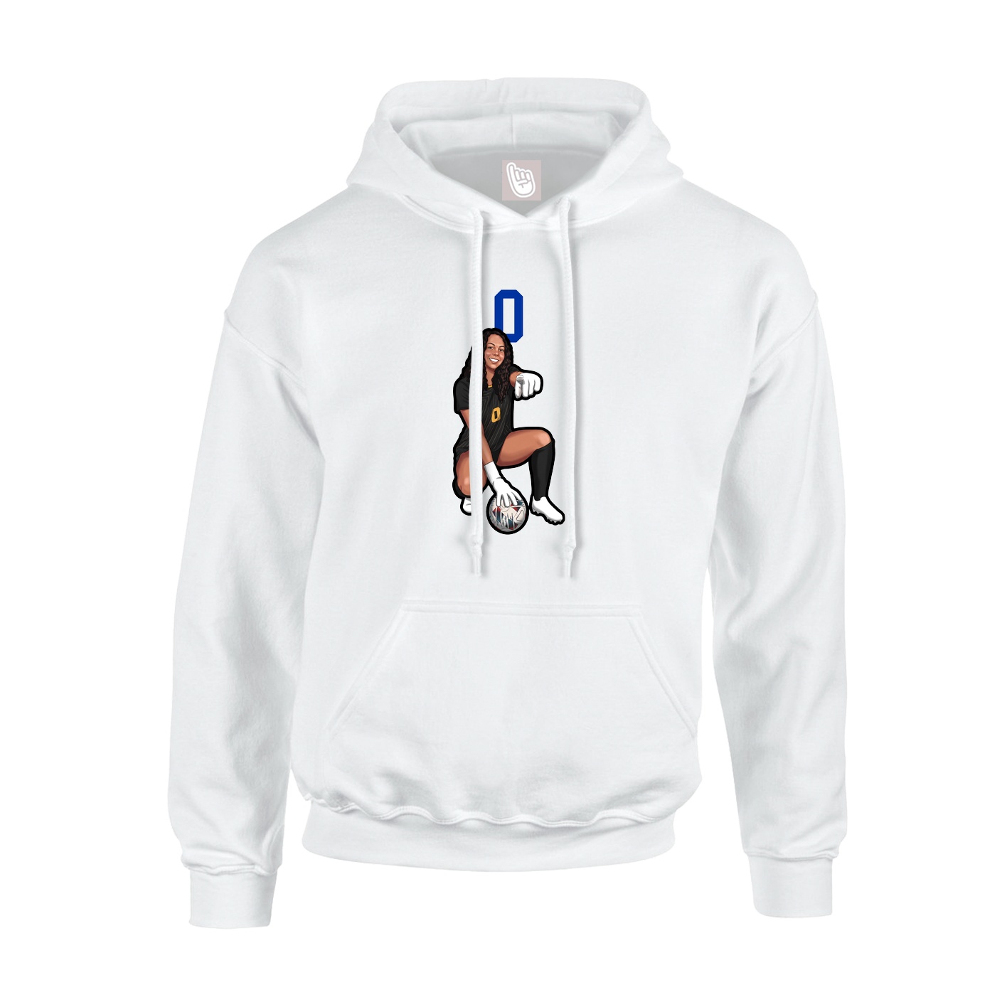 Hoodie — Number Top in White