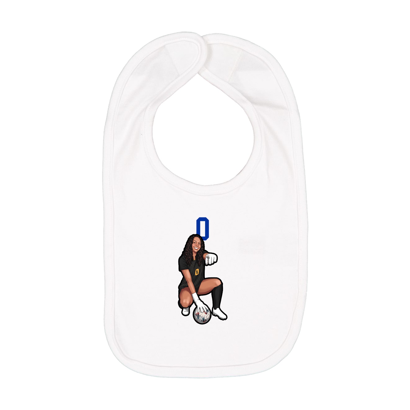 Infant Bib — Number Top in White