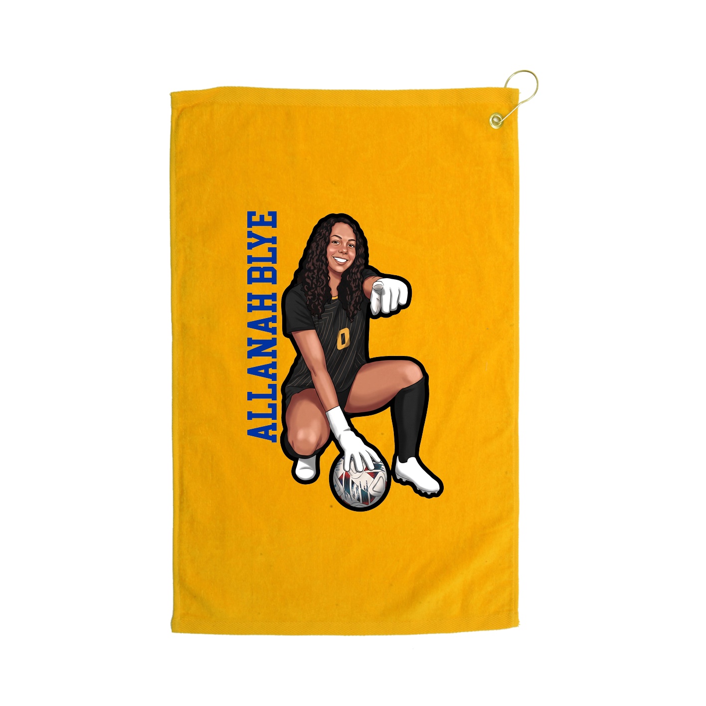 Golf Towel — Name Vertical in Gold