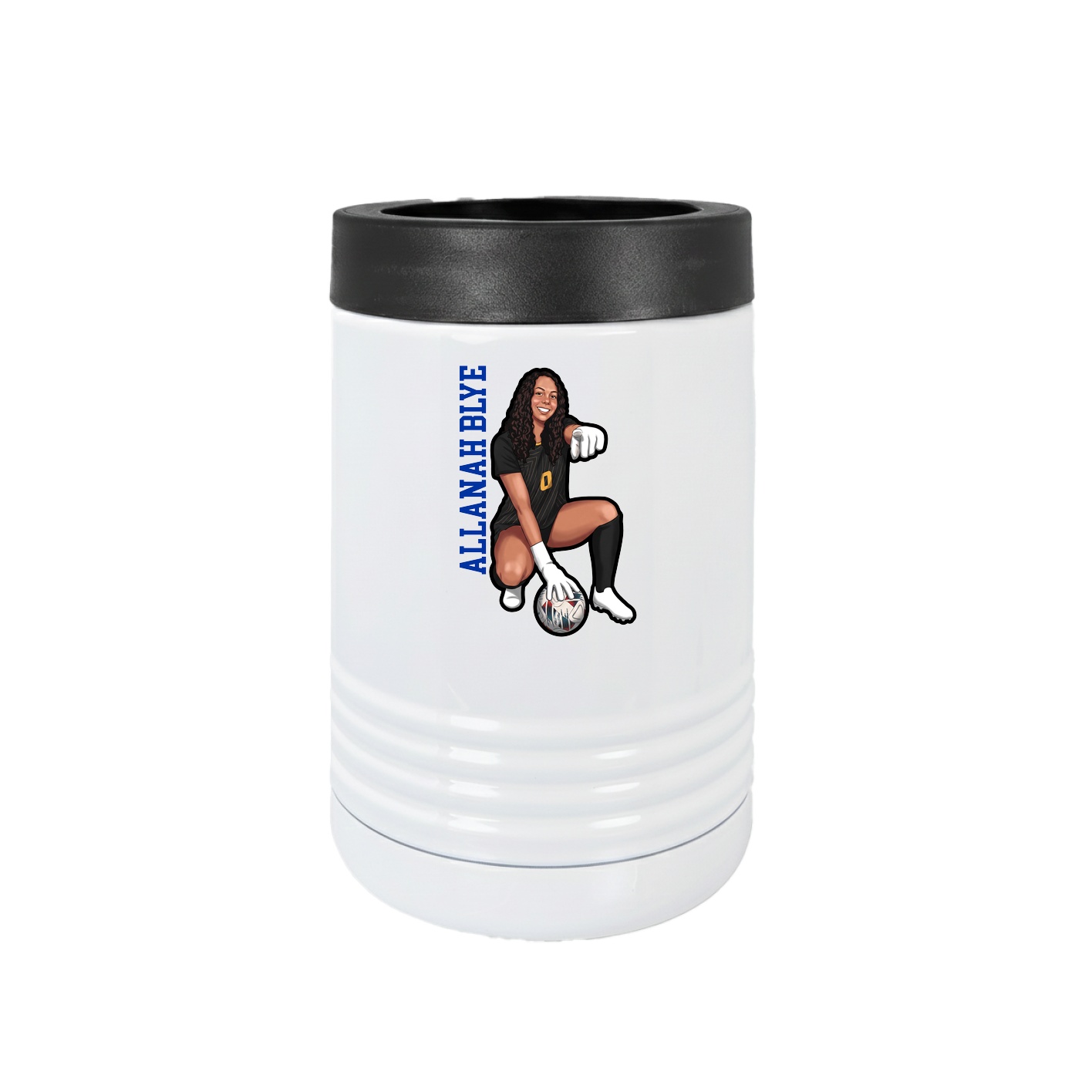 Beverage Holder — Name Vertical in White
