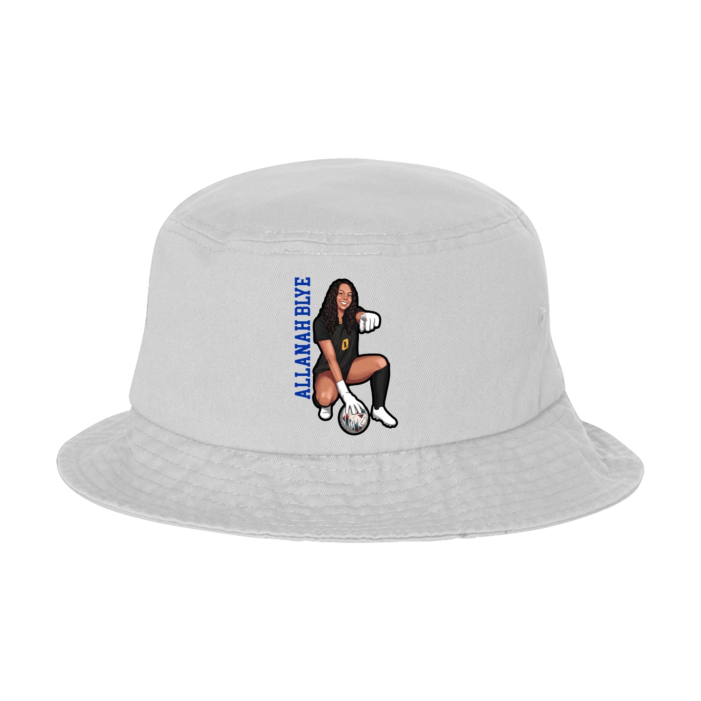 Bucket Cap — Name Vertical in White