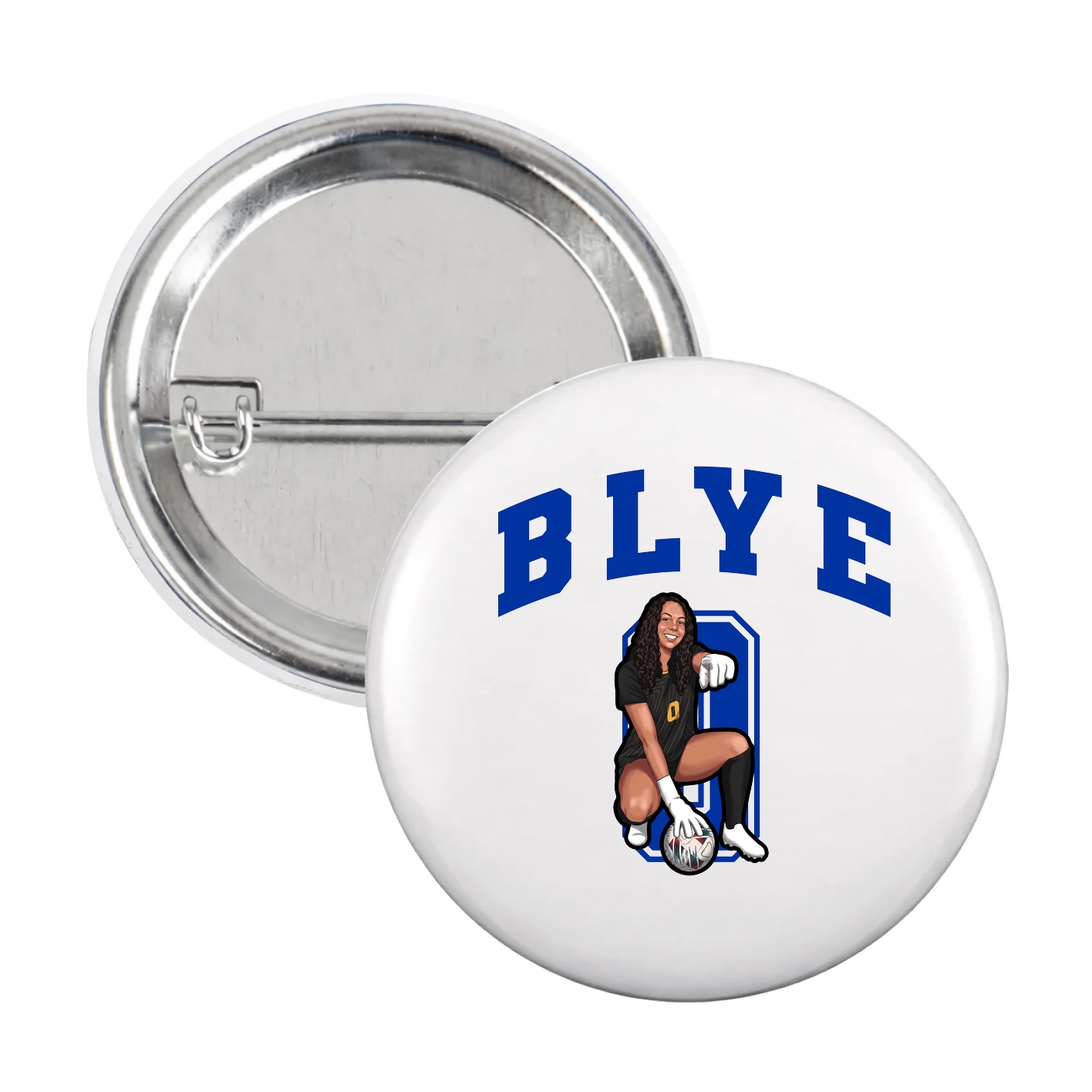 Game Day Button — Number in White